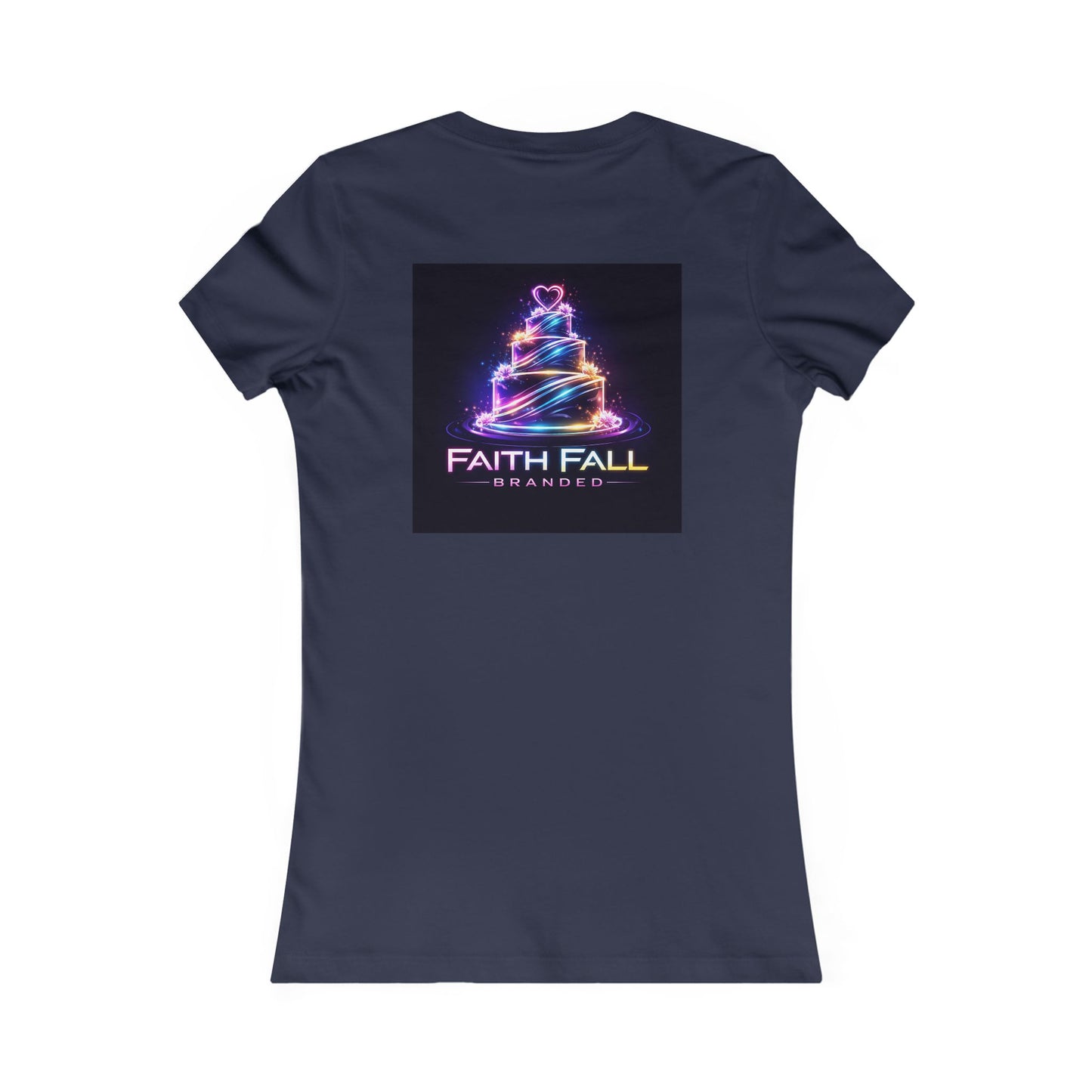 Faith Fall Women's Tee — Neon Holiday Tree Logo
