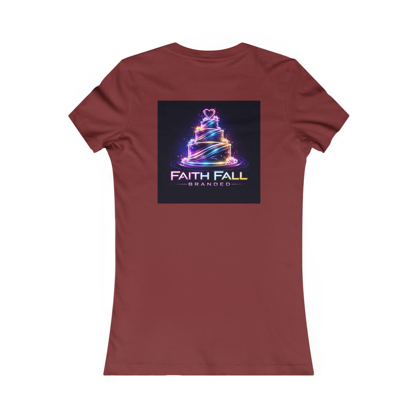 Faith Fall Women's Tee — Neon Holiday Tree Logo