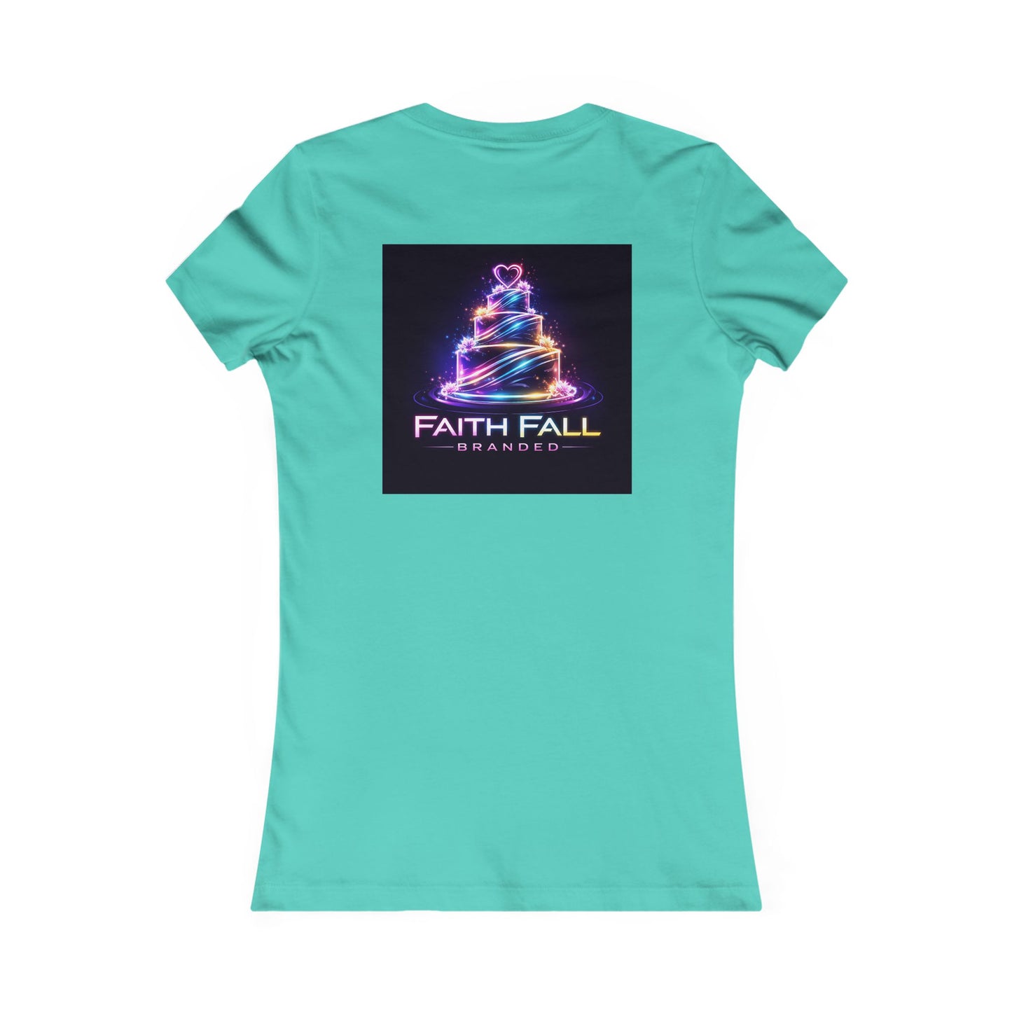 Faith Fall Women's Tee — Neon Holiday Tree Logo