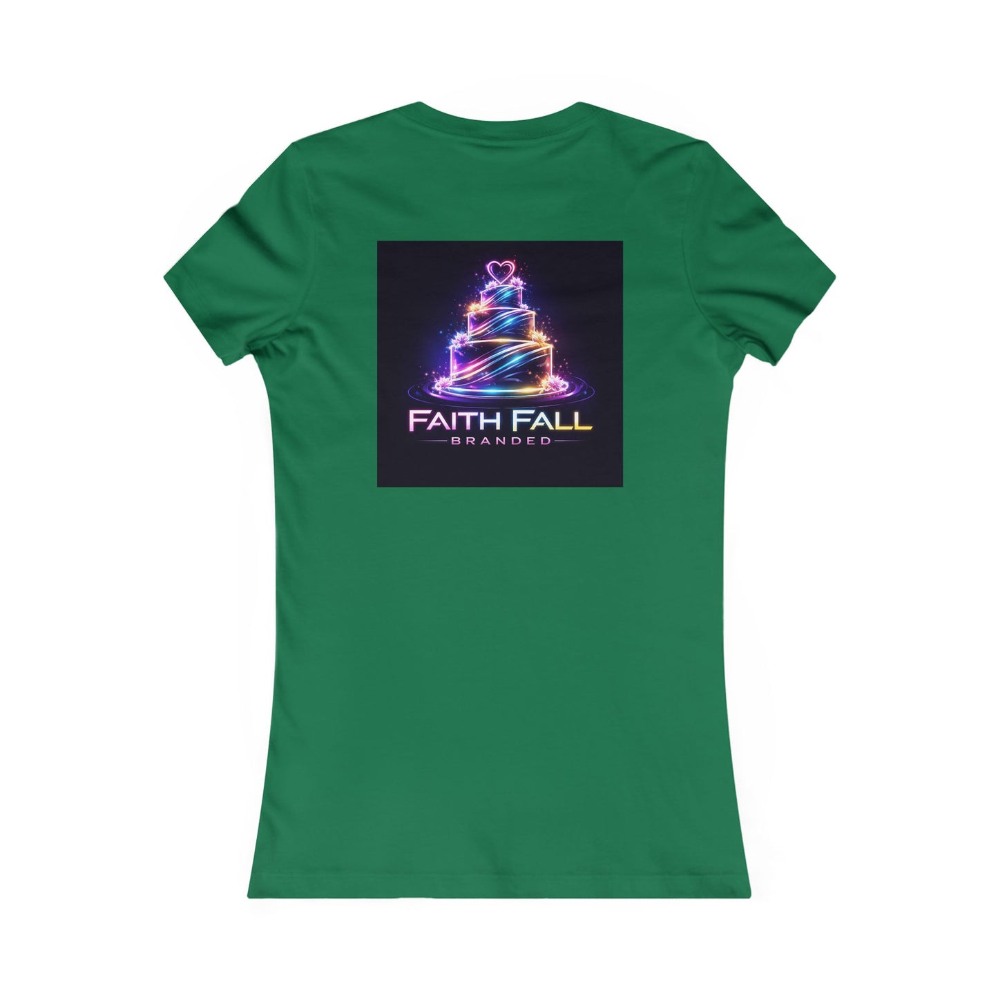 Faith Fall Women's Tee — Neon Holiday Tree Logo