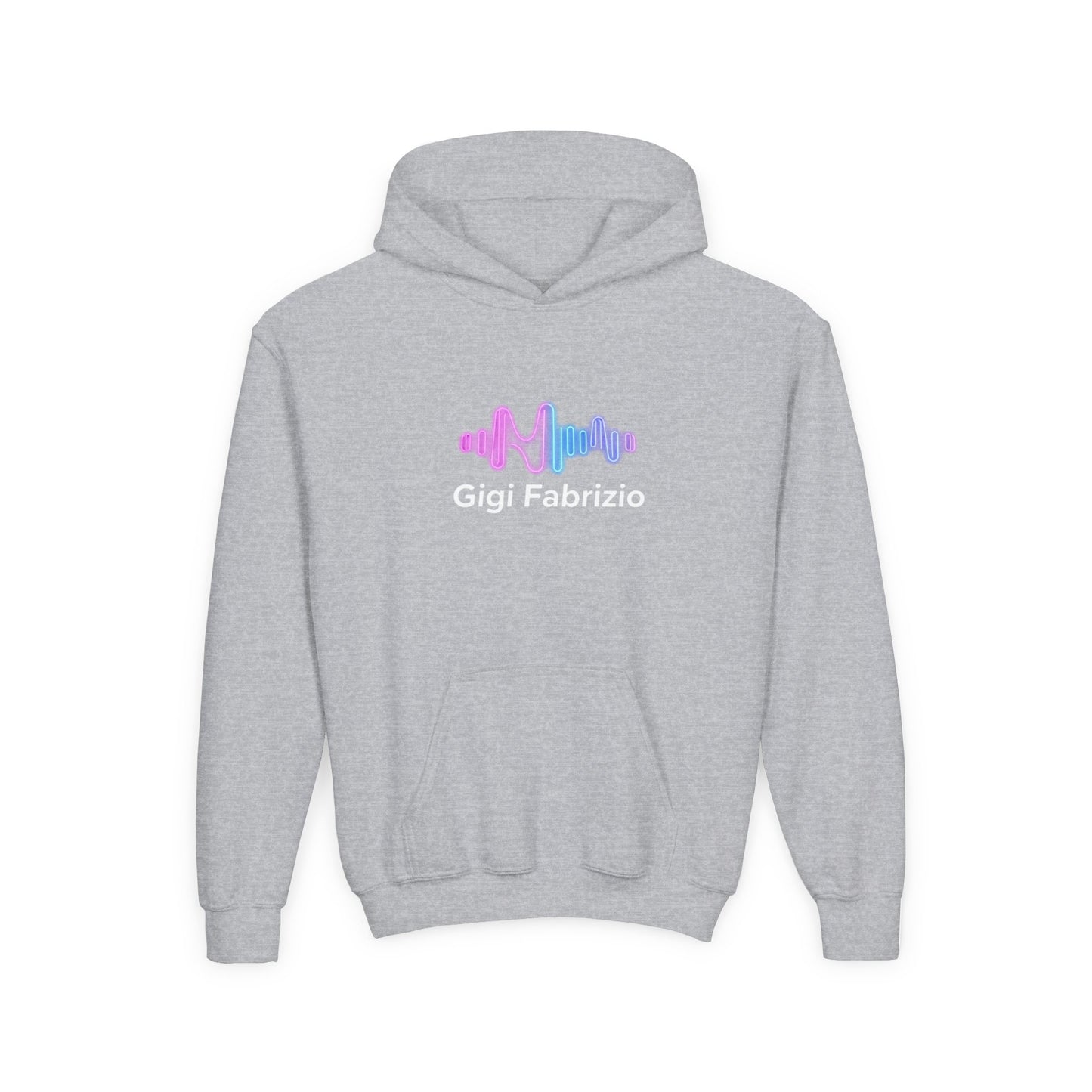 Youth Hoodie with Pastel Soundwave & FBF Back Print – Cute Music Graphic Pullover