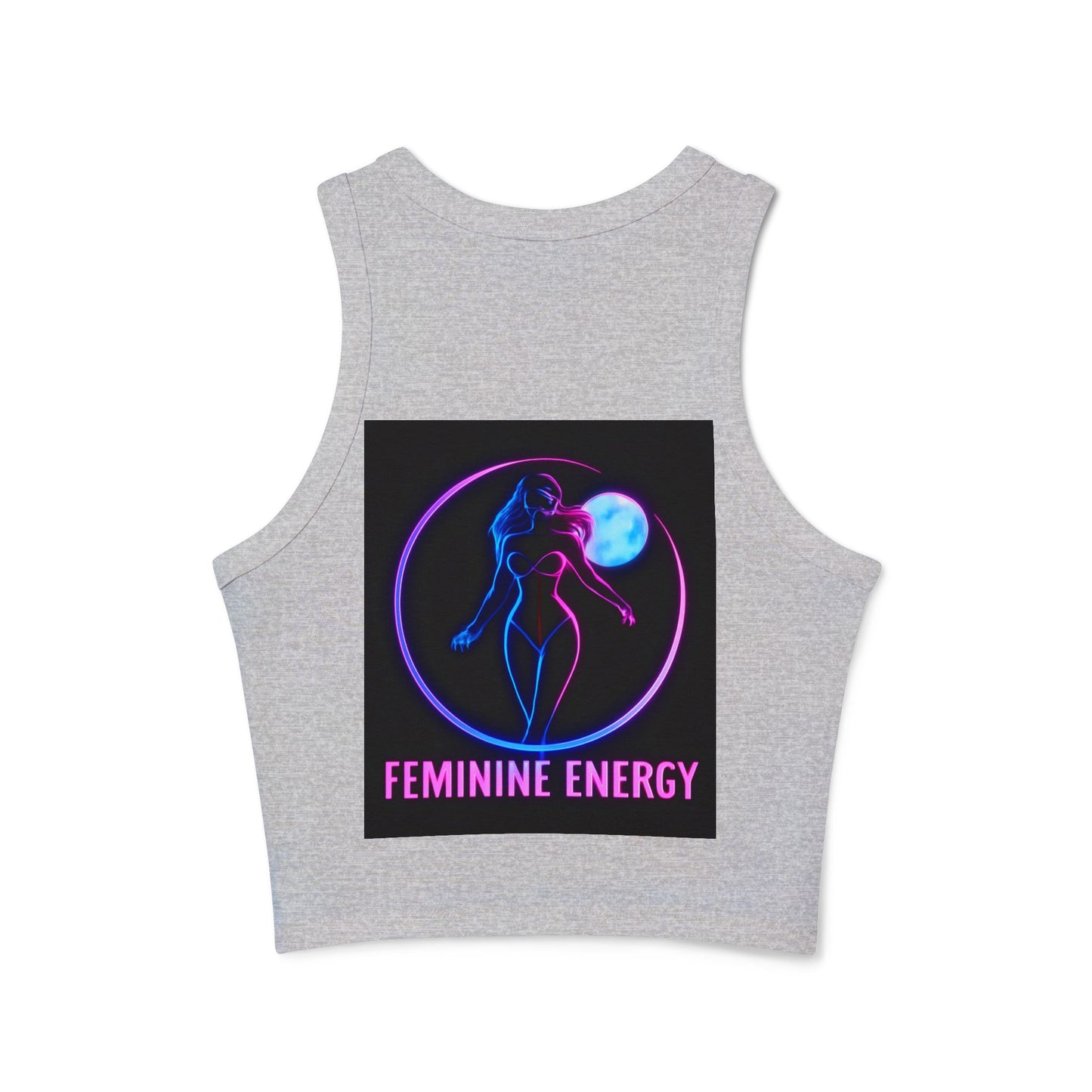 Women's Micro Rib Racer Tank Top - Feminine Energy & Cosmic Vibes, Summer Top, Festival Wear, Workout Gear, Gift for Her, [...]