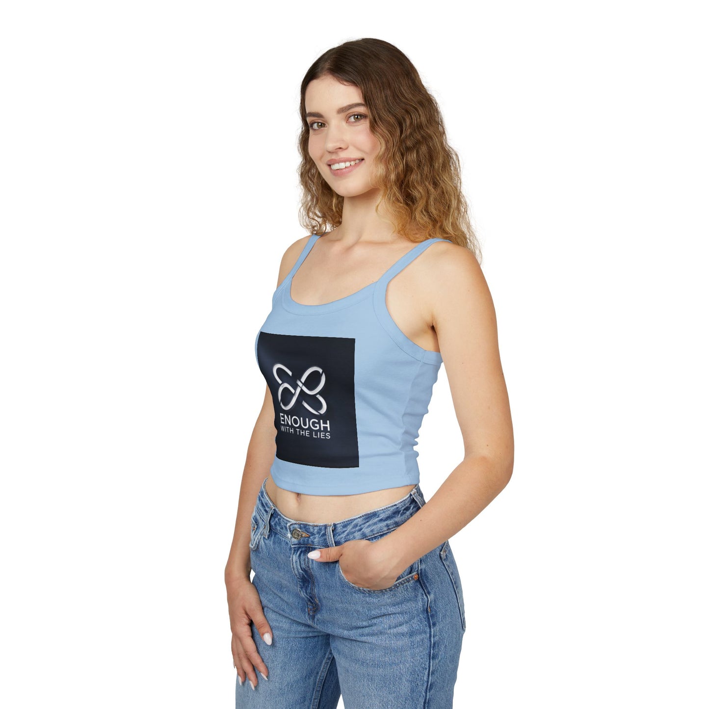 Empowering Women’s Spaghetti Strap Tank Top - 'Enough With The Lies' & 'Anti Lies' Designs