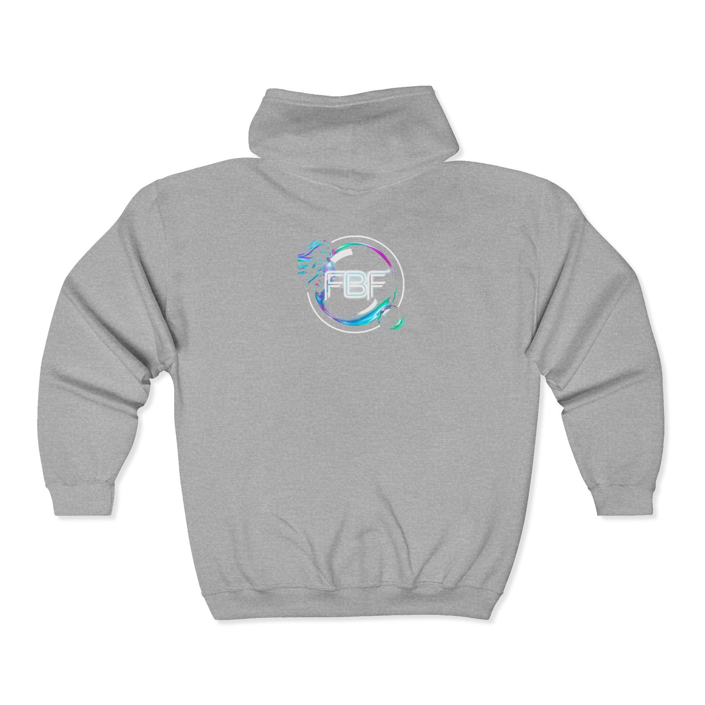 Retro Cyberpunk Zip Hoodie – Neon King Crest & PBF Logo