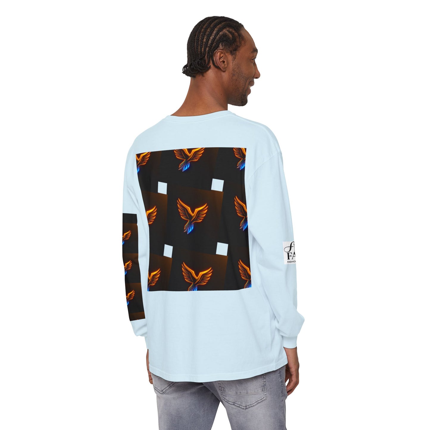 Vibrant Long Sleeve T-Shirt with Phoenix Design - Casual Wear for Bird Lovers, Gifts, Unique Fashion, Everyday Style, Unisex Apparel