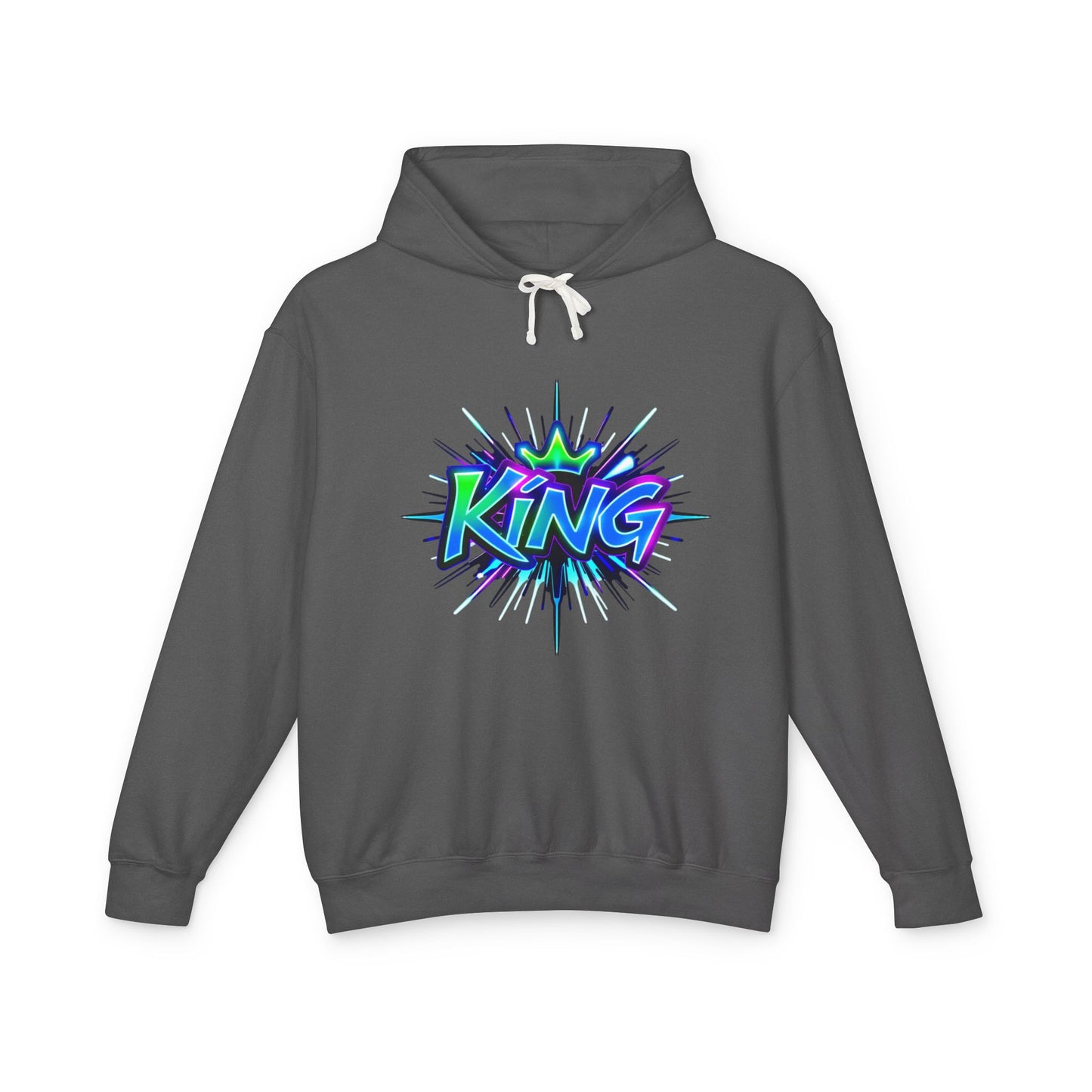 Colorful King Hoodie for Trendy Casual Wear, Unisex Lightweight Sweatshirt for Men & Women, Perfect Gift for Birthdays, Hip Hop Vibes, [...]