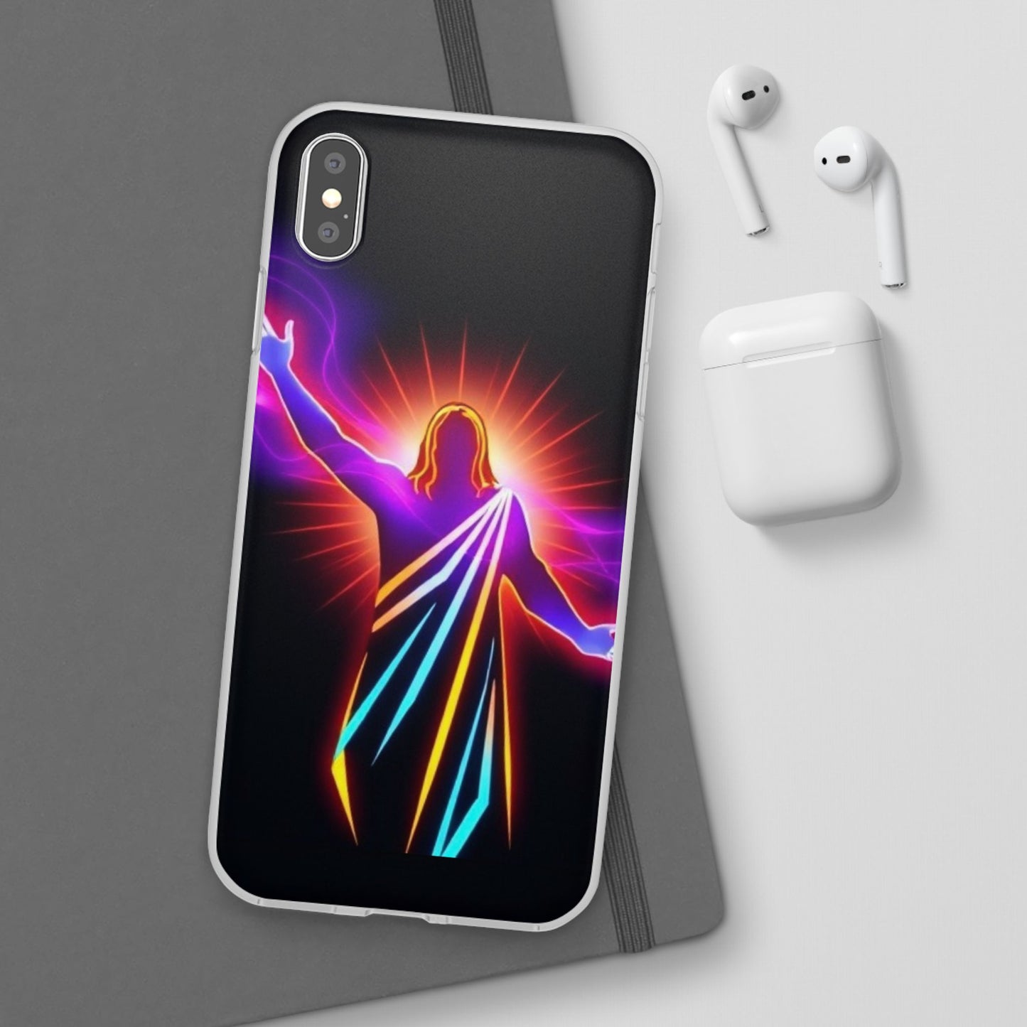 Inspirational Jesus Flexi Case - Colorful Phone Cover for Spiritual Connection