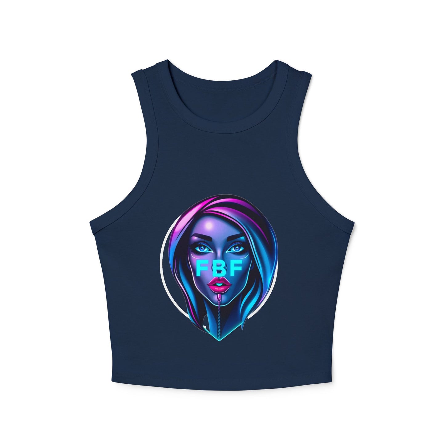 Futuristic Chic Racer Tank Top | Stylish Sleeveless Top for Summer | Perfect for Festivals, Parties, Casual Wear, Gifts