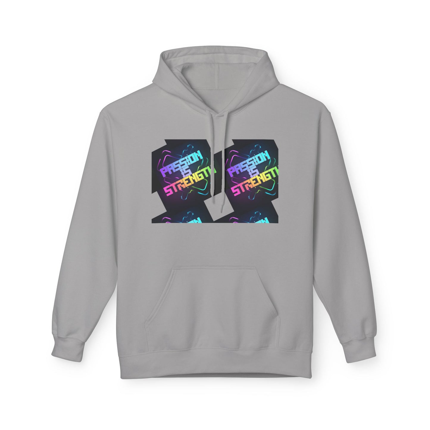Passion is Strength Graphic Hoodie — Retro Rainbow Tombstone Design