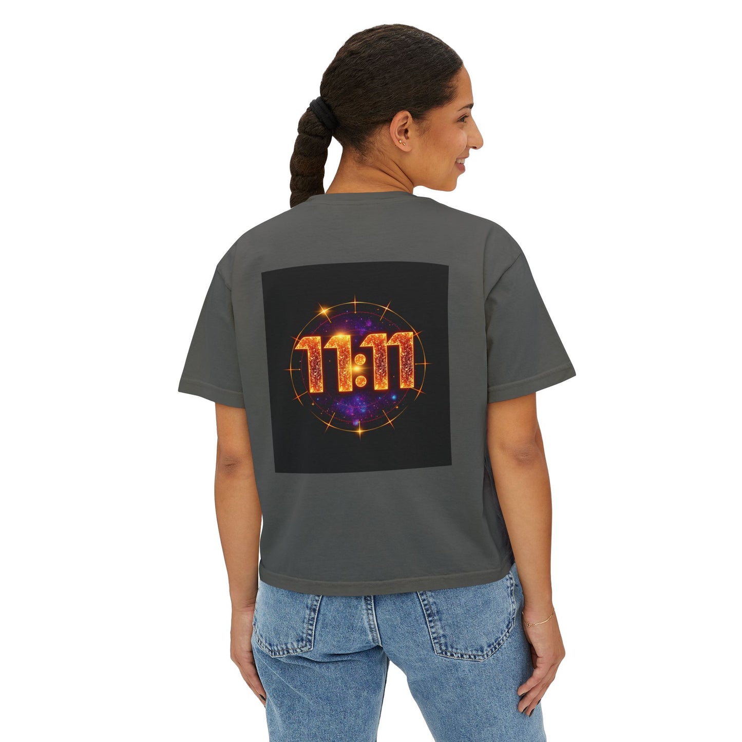Cosmic 11:11 Women's Boxy Tee - Spiritual Vibes, Astrology Gift, Trendy Summer Tee, Comfortable Everyday Wear
