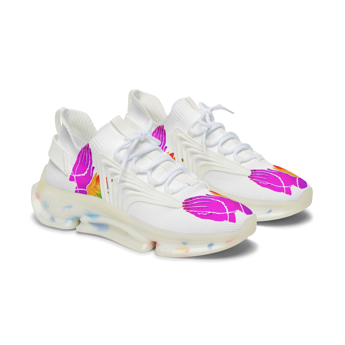 Vibrant Women's Mesh Sneakers with Floral Design, Athletic Footwear, Trendy Casual Shoes, Ideal for Spring, Gift for Her