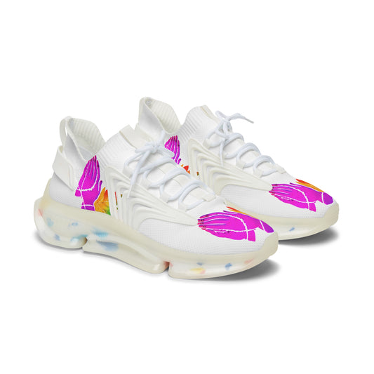 Vibrant Women's Mesh Sneakers with Floral Design, Athletic Footwear, Trendy Casual Shoes, Ideal for Spring, Gift for Her