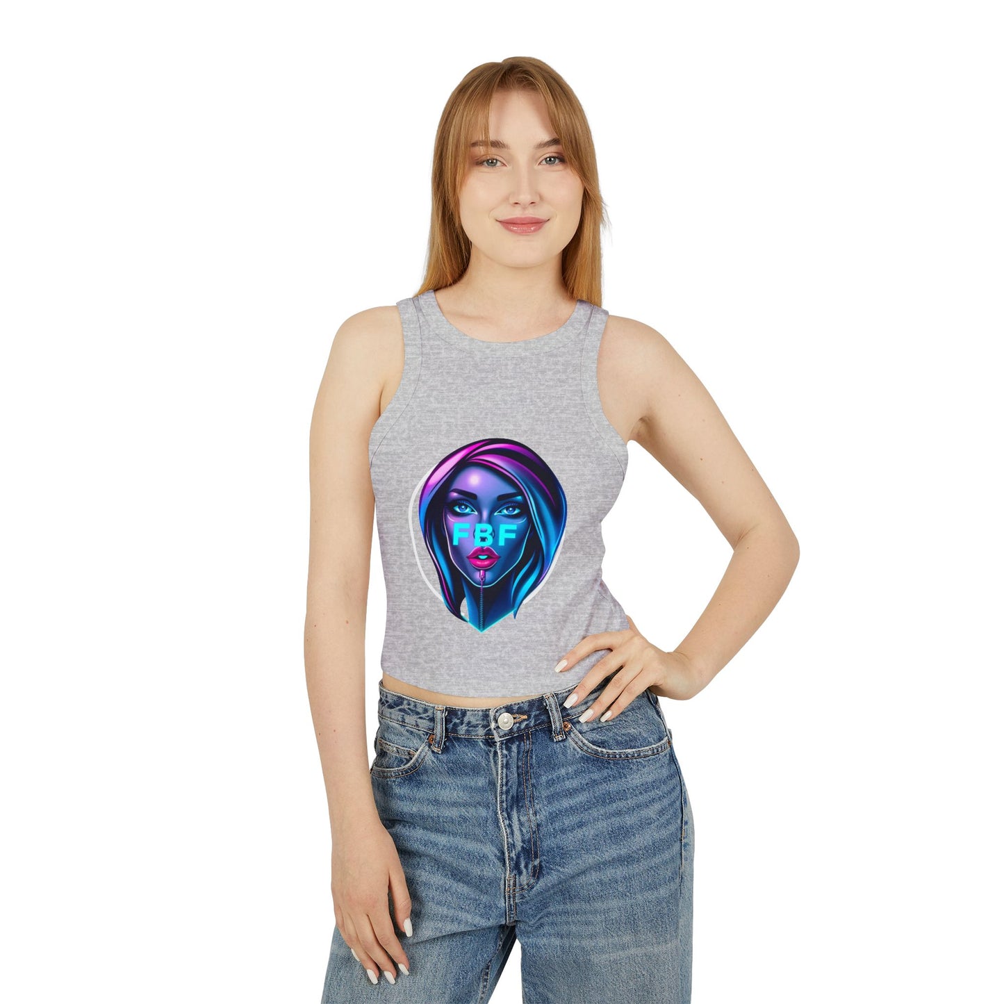 Futuristic Chic Racer Tank Top | Stylish Sleeveless Top for Summer | Perfect for Festivals, Parties, Casual Wear, Gifts