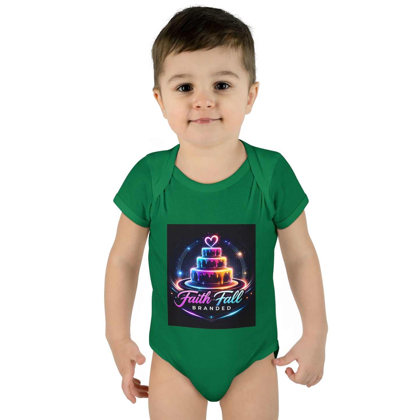 Infant Bodysuit — Neon Cake 'Faith, Fall, Brander' Baby Onesie