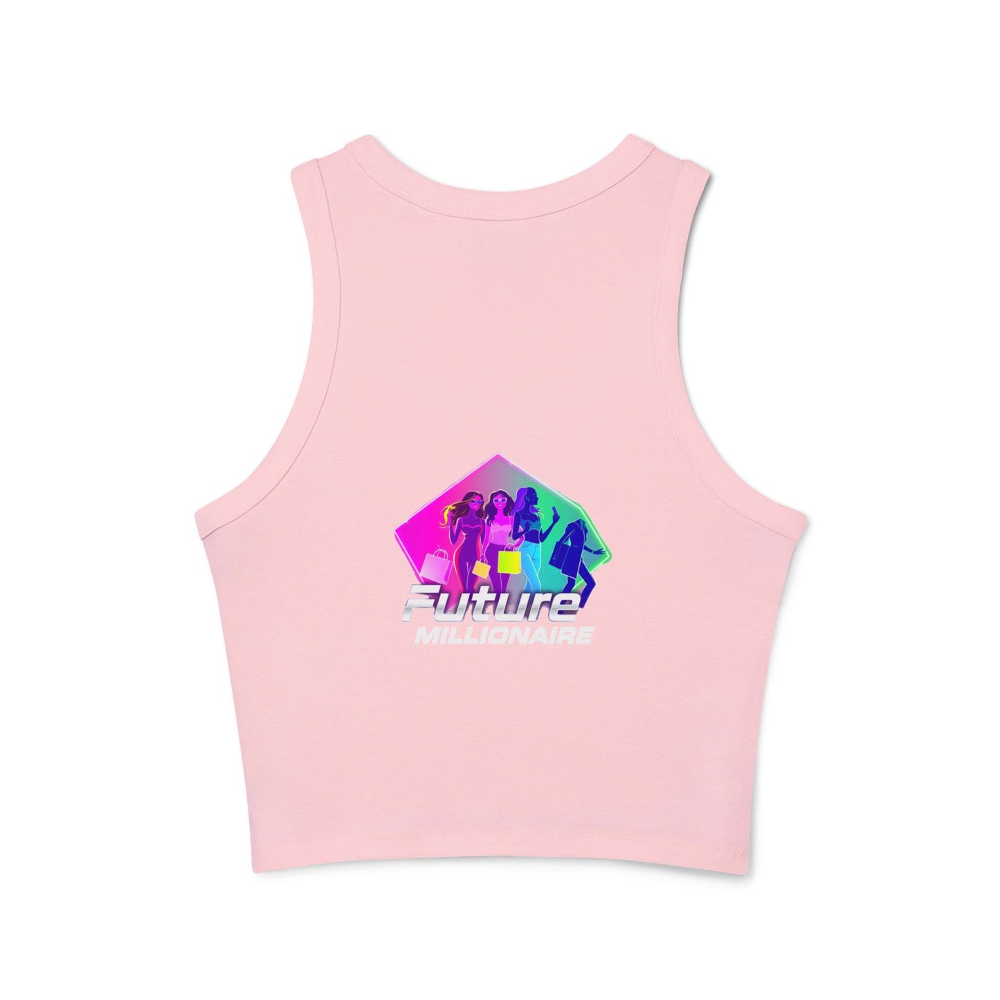 Trendy Women’s Racer Tank Top - Fashionista & Future Design, Stylish Summer Wear, Casual Fit, Festival Outfit, Gift for Her