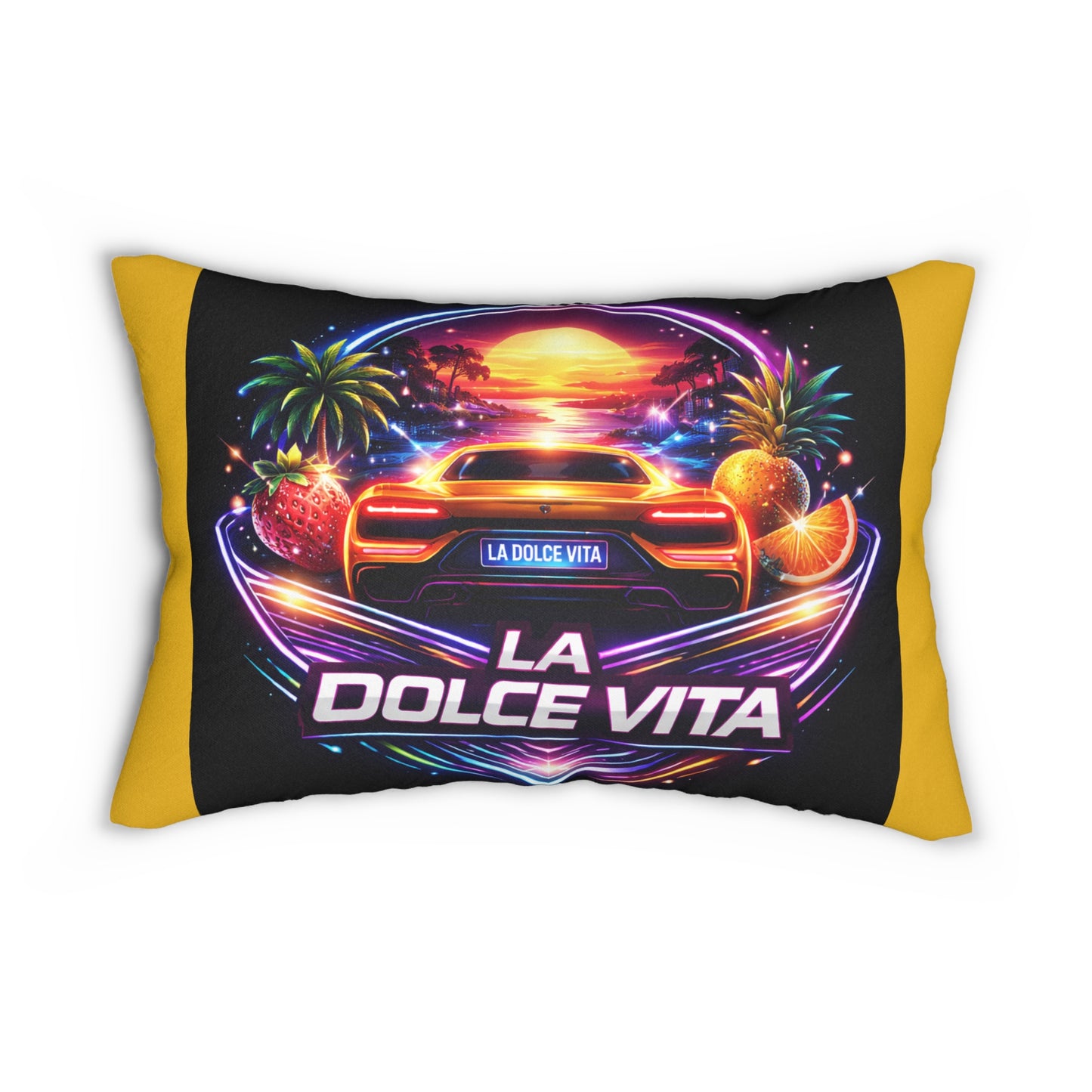 La Dolce Vita Car Sunset Lumbar Pillow