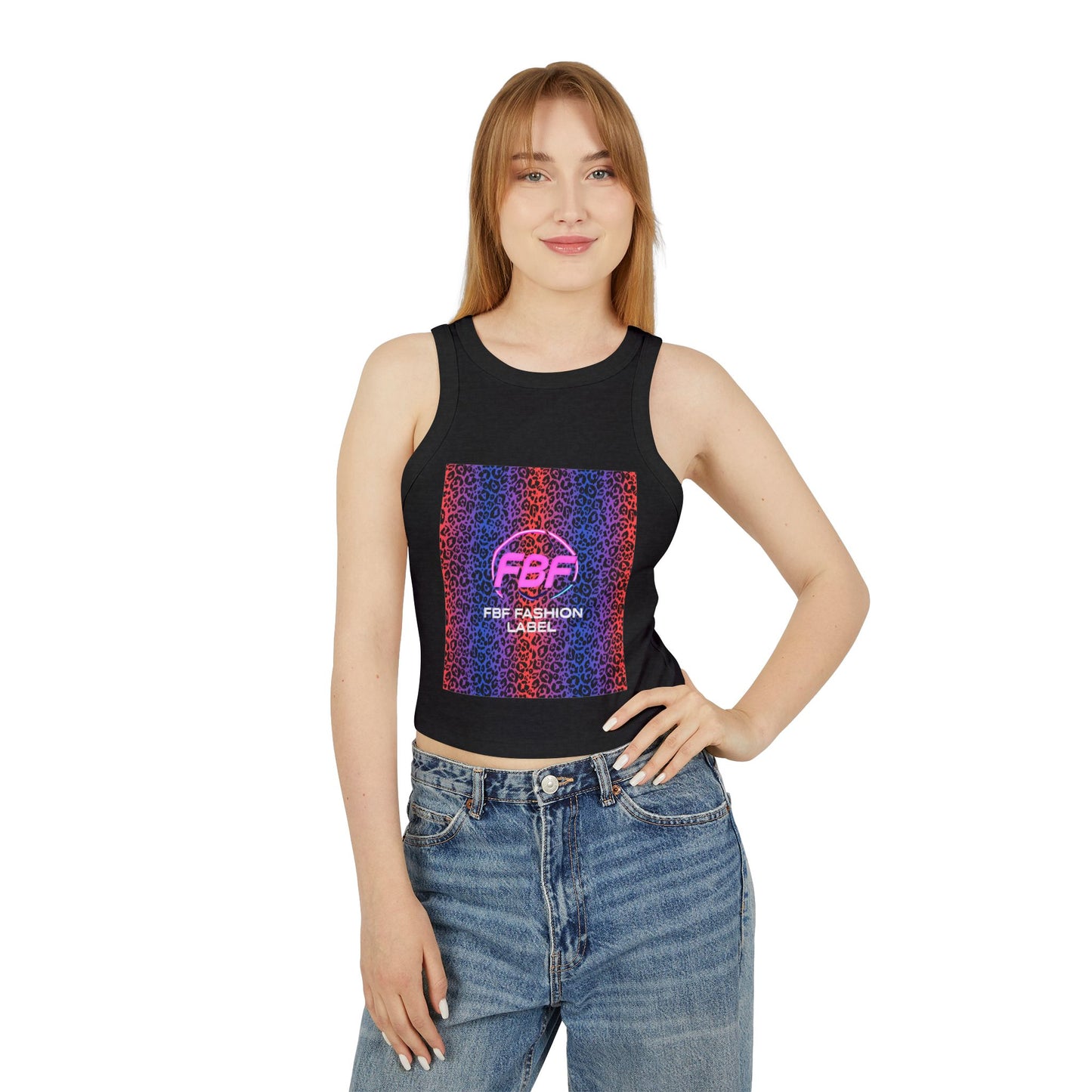 Pink FBF Women's Micro Rib Racer Tank Top
