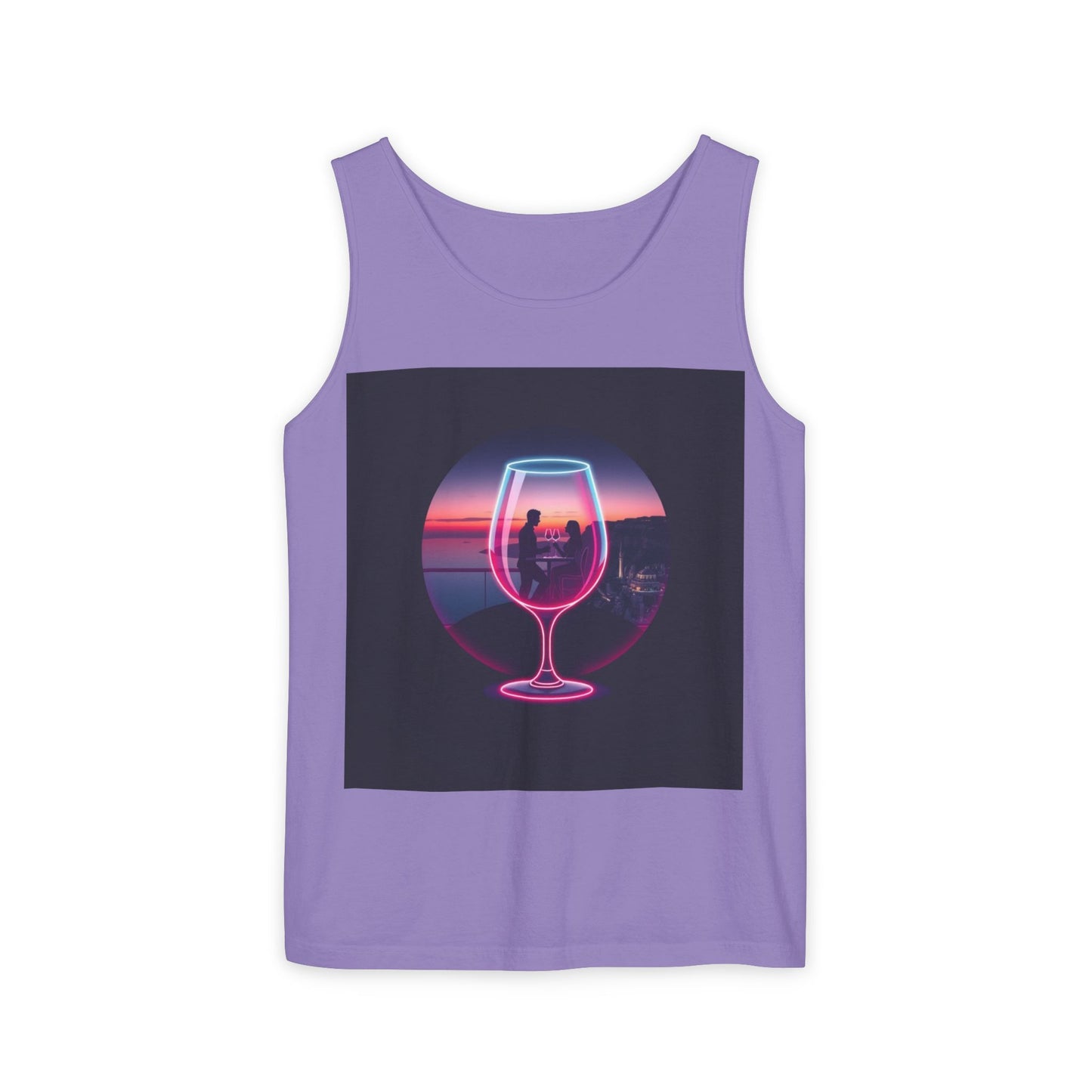 Sunset Vibes Tank Top, Casual Summer Wear, Beach Apparel, Wine Lover Gift, Travel Fashion