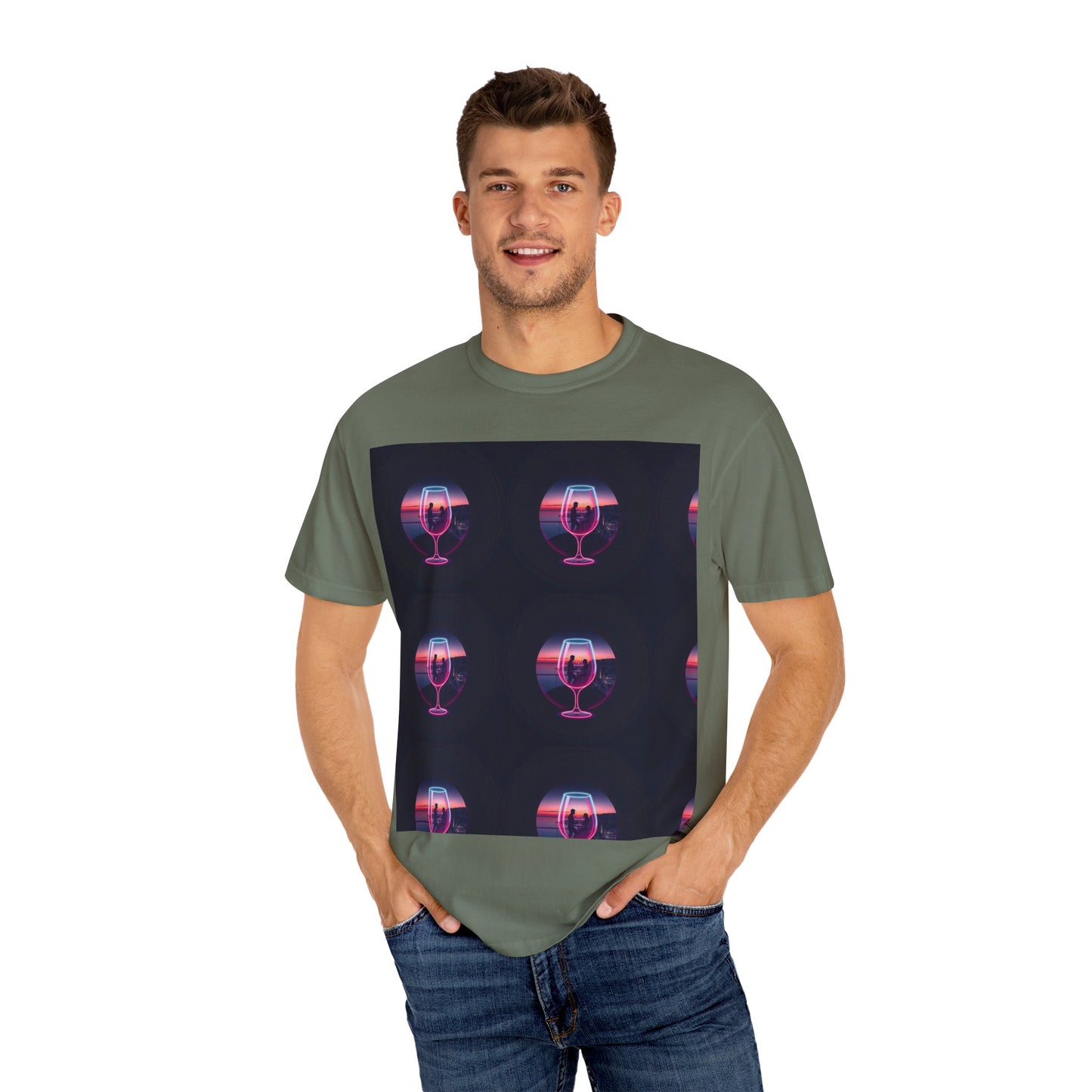 Retro Sunset Glasses T-Shirt, Unisex Garment-Dyed Tee for Casual Wear, Vintage Aesthetic Shirt, Gift for Friends, Summer Vibes Tee, [...]