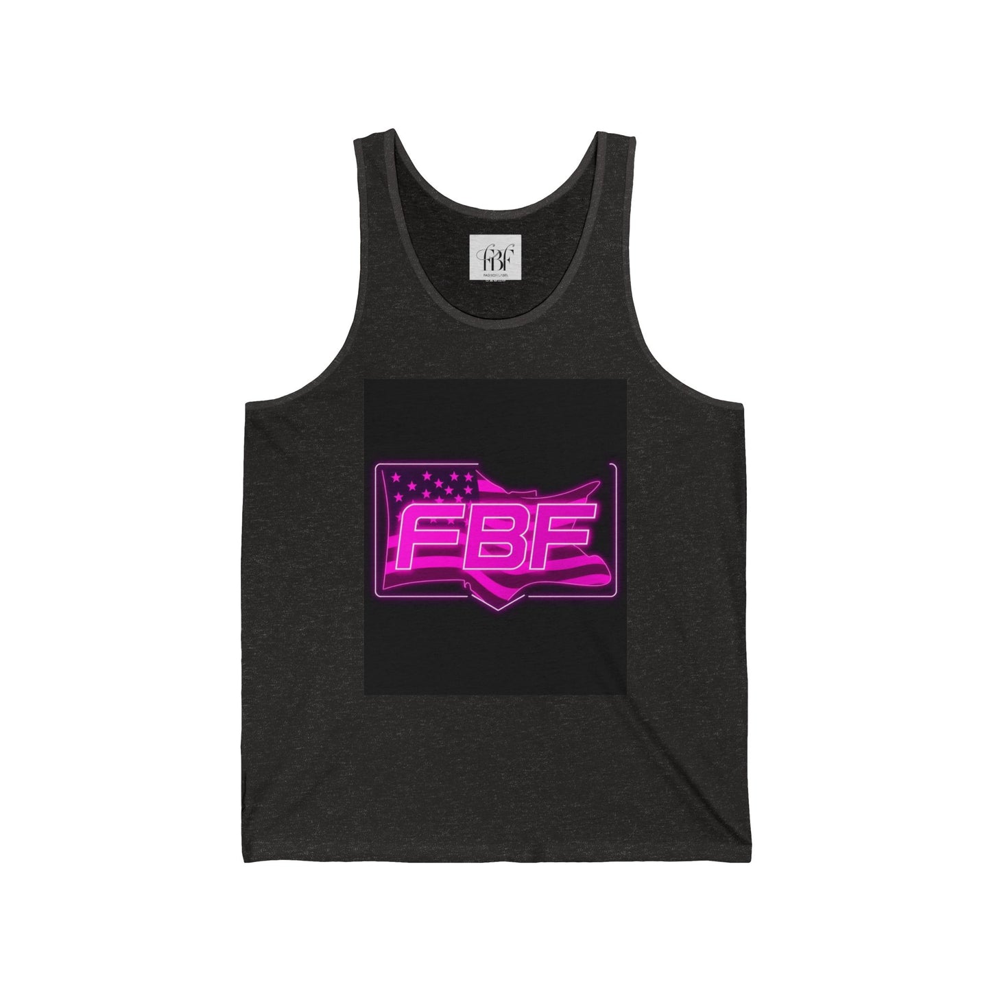Neon Graphic Unisex Tank, Summer Fashion, Festival Wear, Gift for Her, Patriotic Apparel, Casual Style
