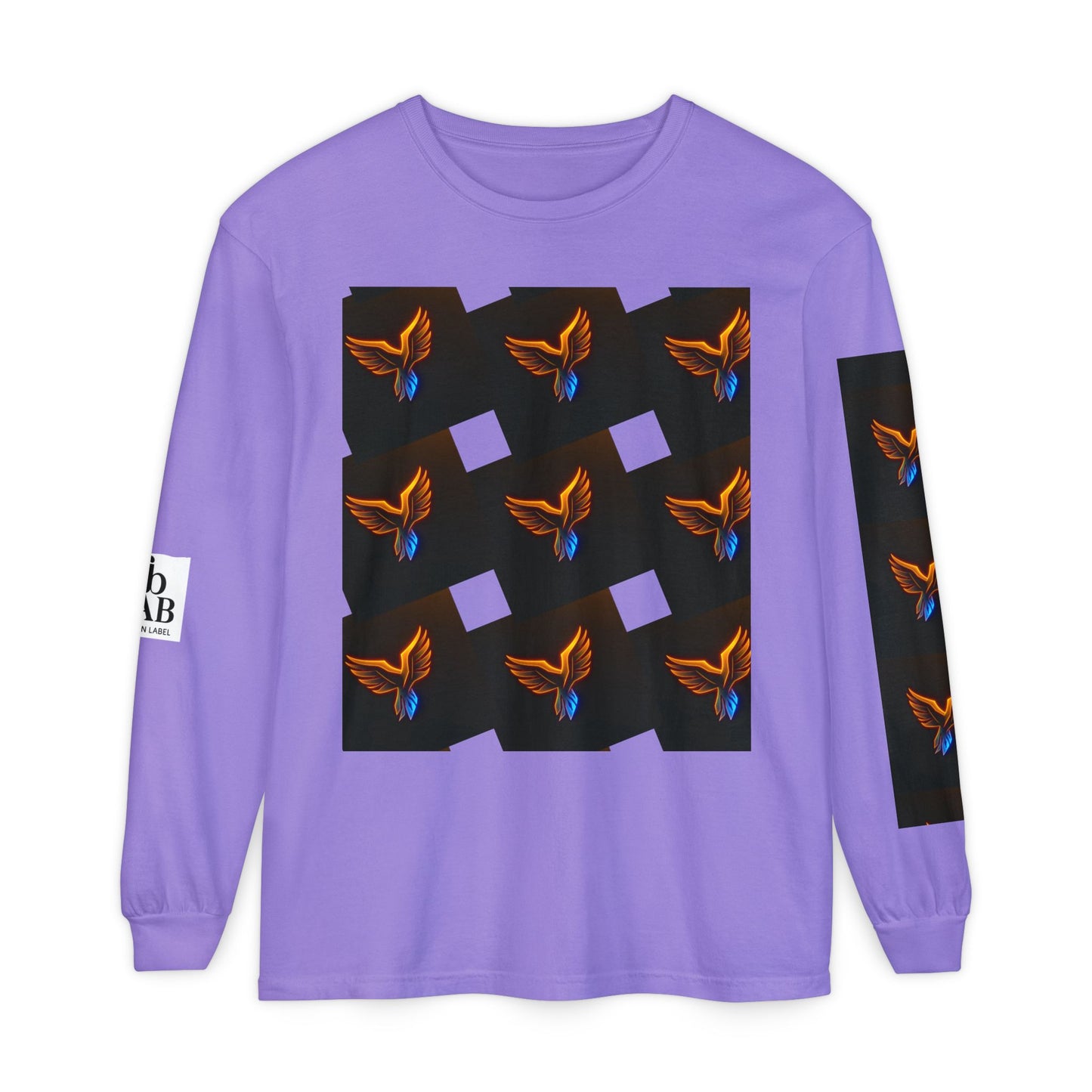 Vibrant Long Sleeve T-Shirt with Phoenix Design - Casual Wear for Bird Lovers, Gifts, Unique Fashion, Everyday Style, Unisex Apparel