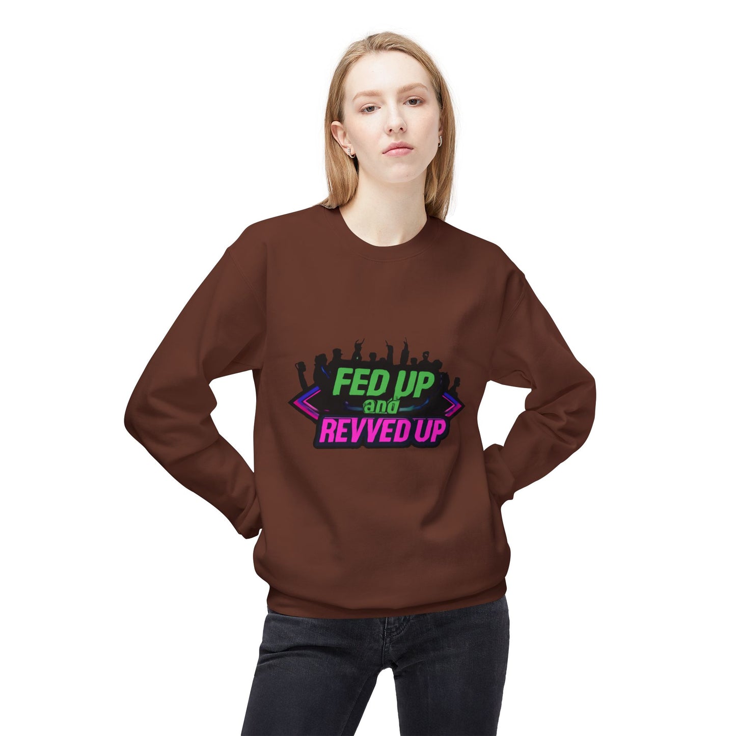 Empowered Message Crewneck Sweatshirt, Unisex Fleece, Activism Sweatshirt, Political Apparel, Comfortable Streetwear
