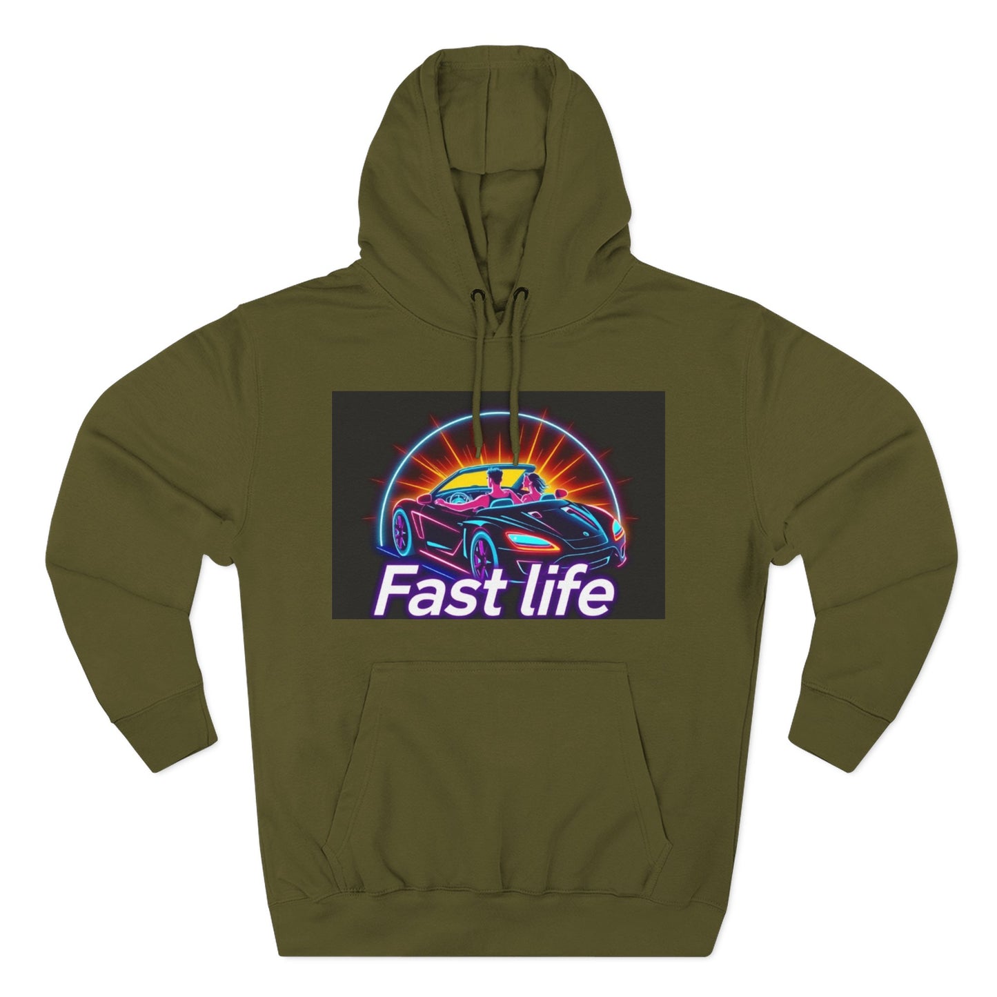 Fast Life Fleece Hoodie for Car Enthusiasts