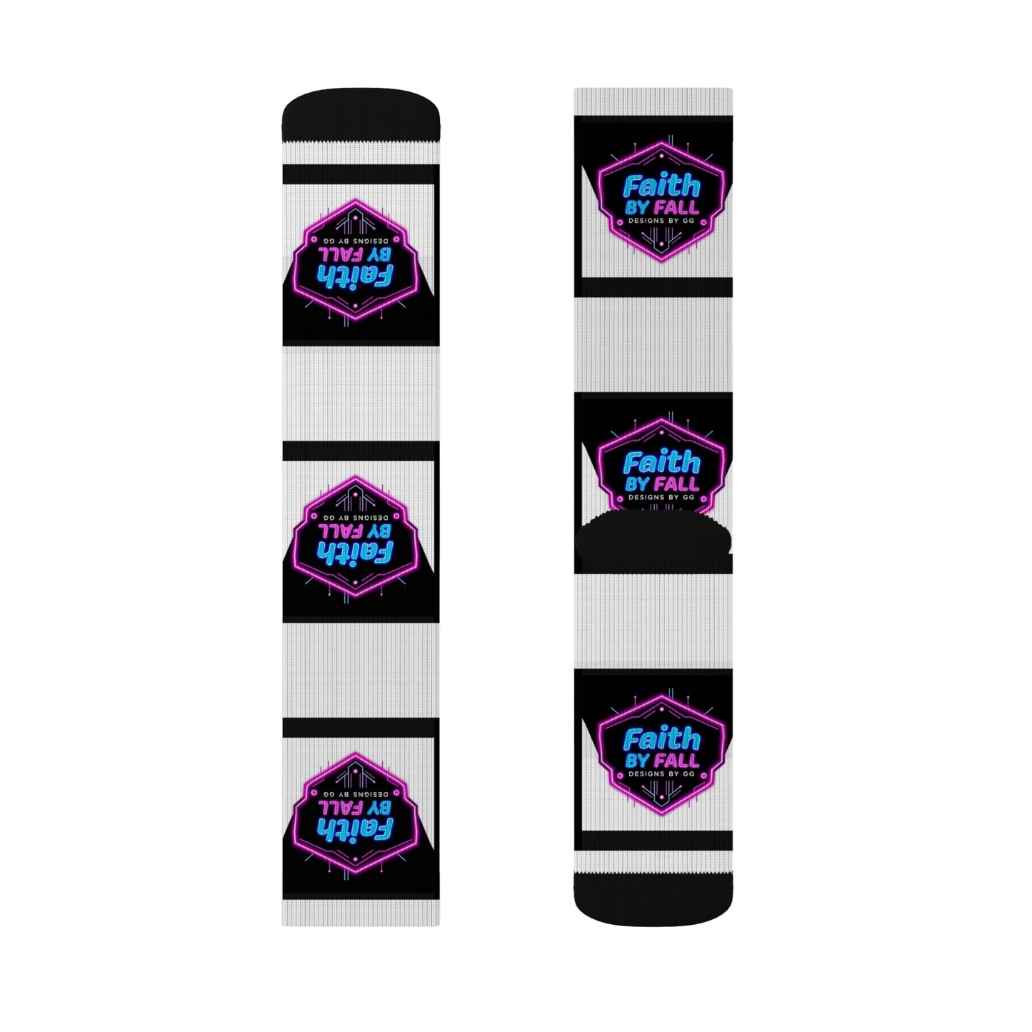 Neon Faith Sublimation Socks | Unique Gift for Faith Enthusiasts | Stylish Feetwear for Everyday Wear, Casual Outfits, and Celebrations