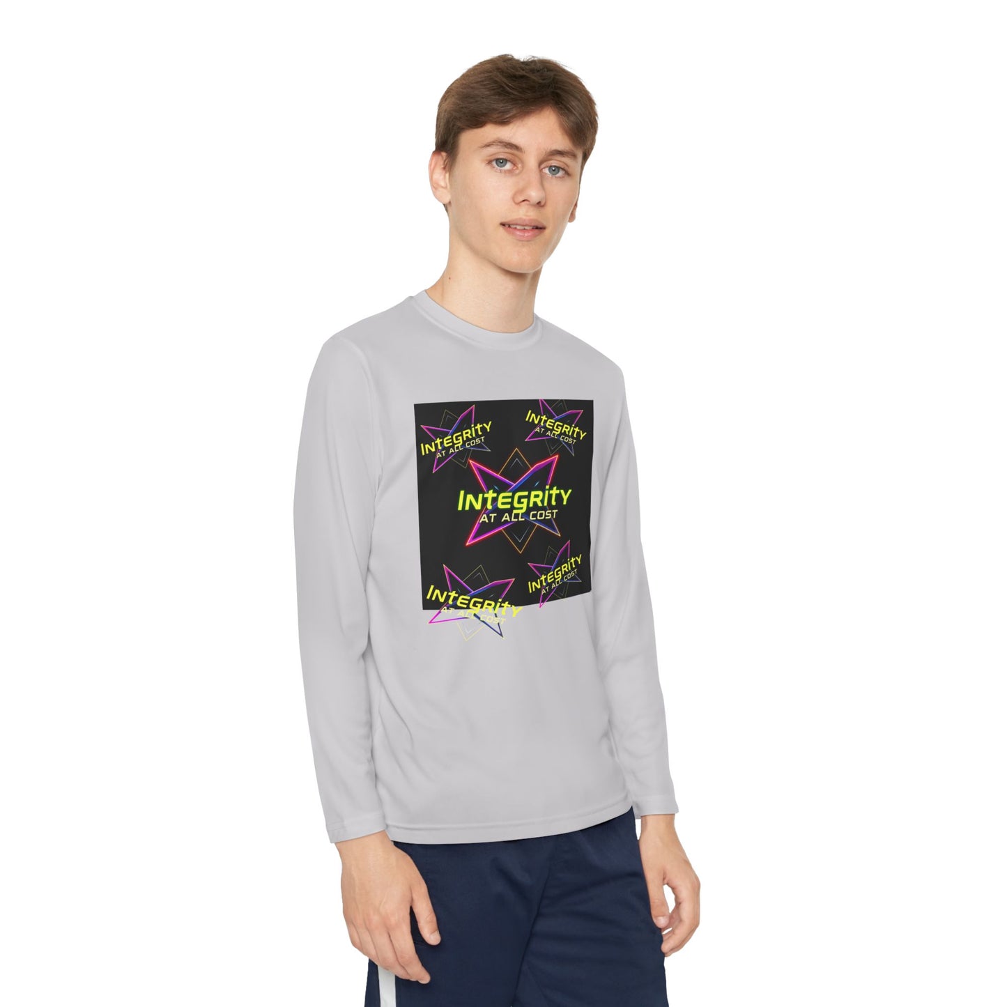 Integrity Youth Long Sleeve Tee, Cool Graphic Shirt, Motivational Apparel, Perfect for Sports, Birthday Gift