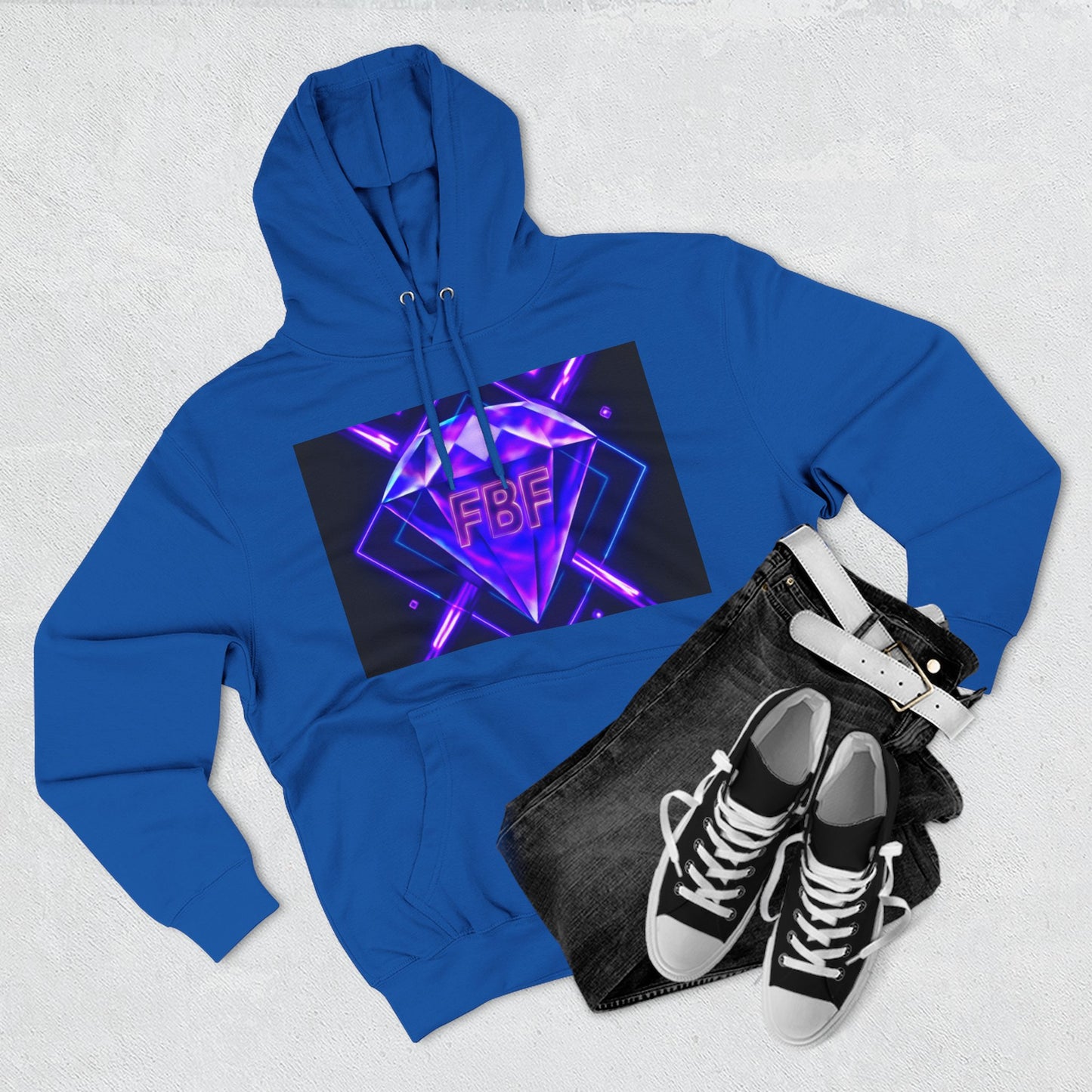 Futuristic Neon Fleece Hoodie, Stylish Sweatshirt, Vibrant Graphic Pullover, Perfect Gift for Tech Lovers, Unique Streetwear