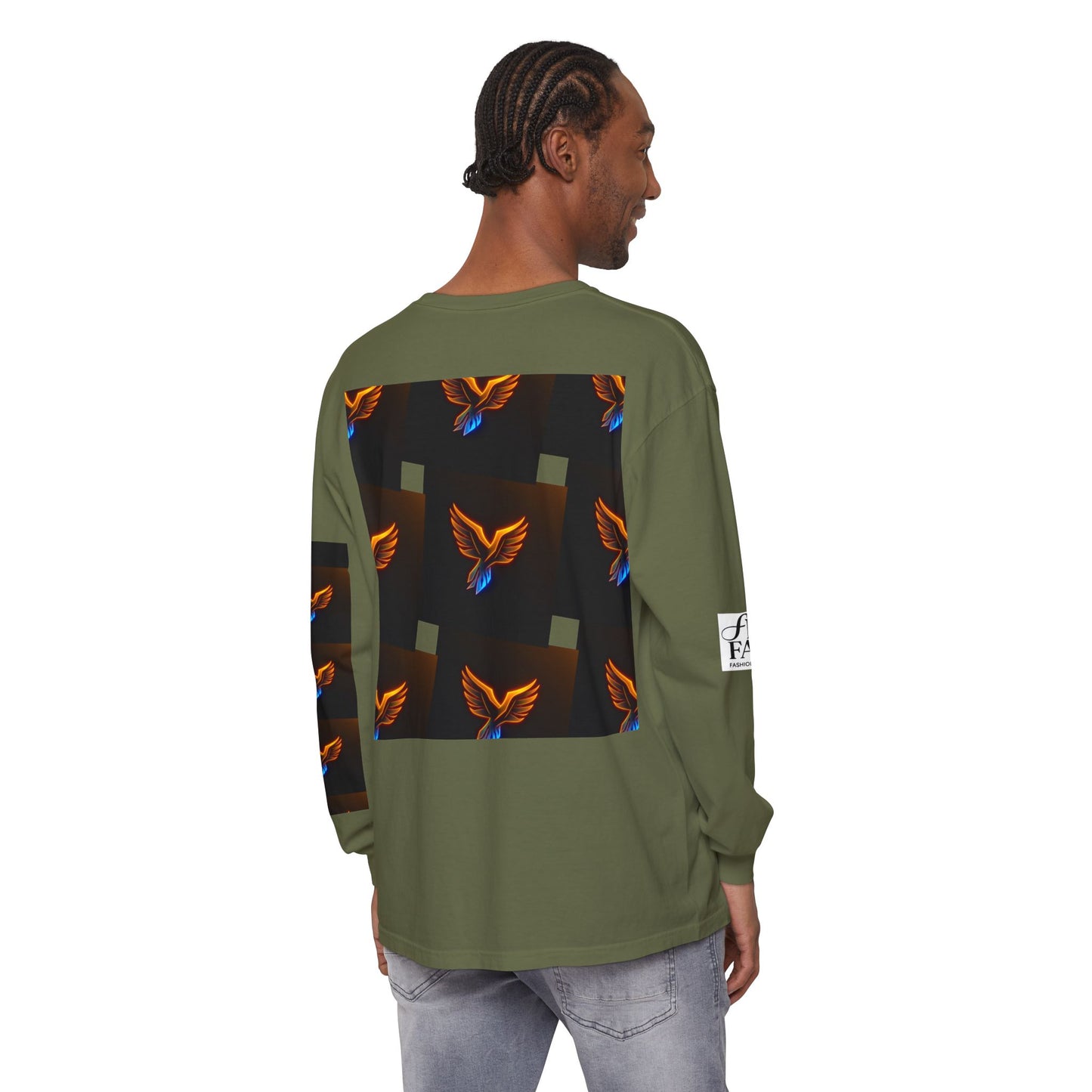 Vibrant Long Sleeve T-Shirt with Phoenix Design - Casual Wear for Bird Lovers, Gifts, Unique Fashion, Everyday Style, Unisex Apparel