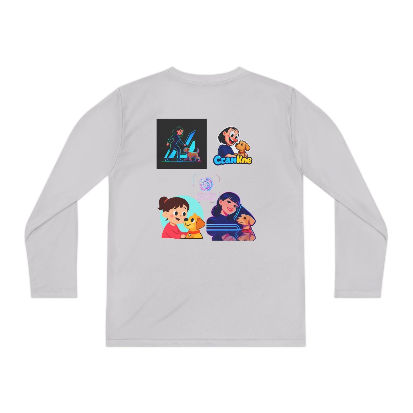 Youth Long Sleeve Tee — Girl Hugging Dog Graphic