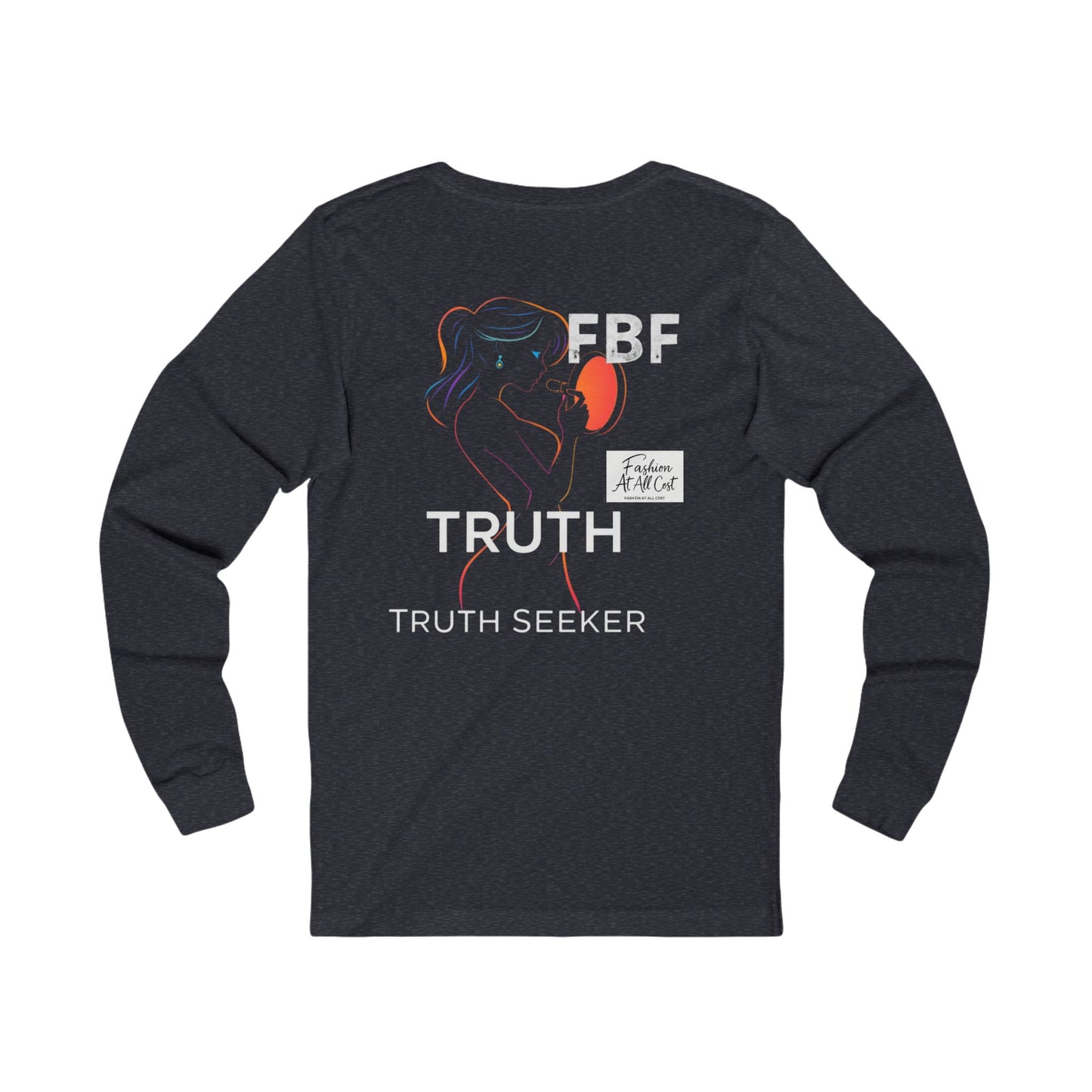 Neon Truth Long Sleeve Tee — Artistic Line-Drawn Figure Shirt