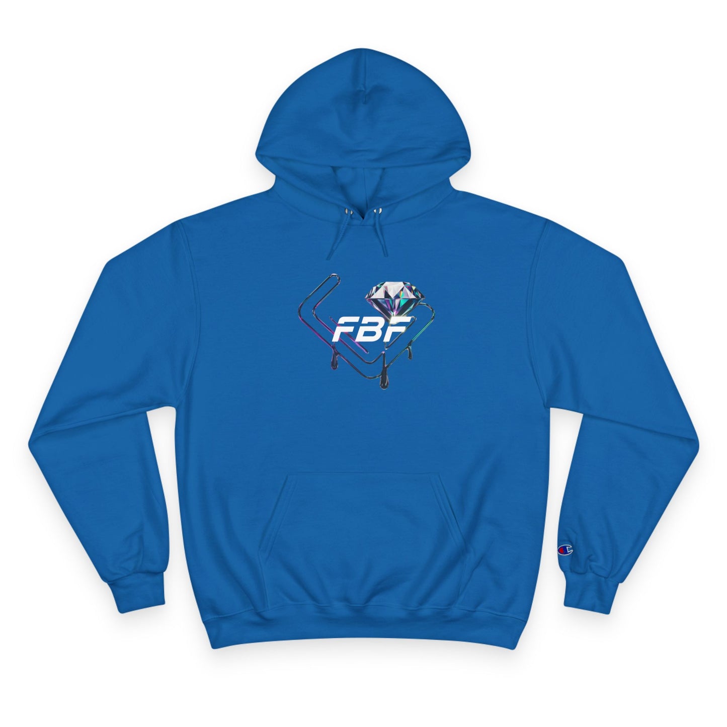 Fbf diamond Champion Hoodie — Dripping Diamond Heart Graphic Pullover