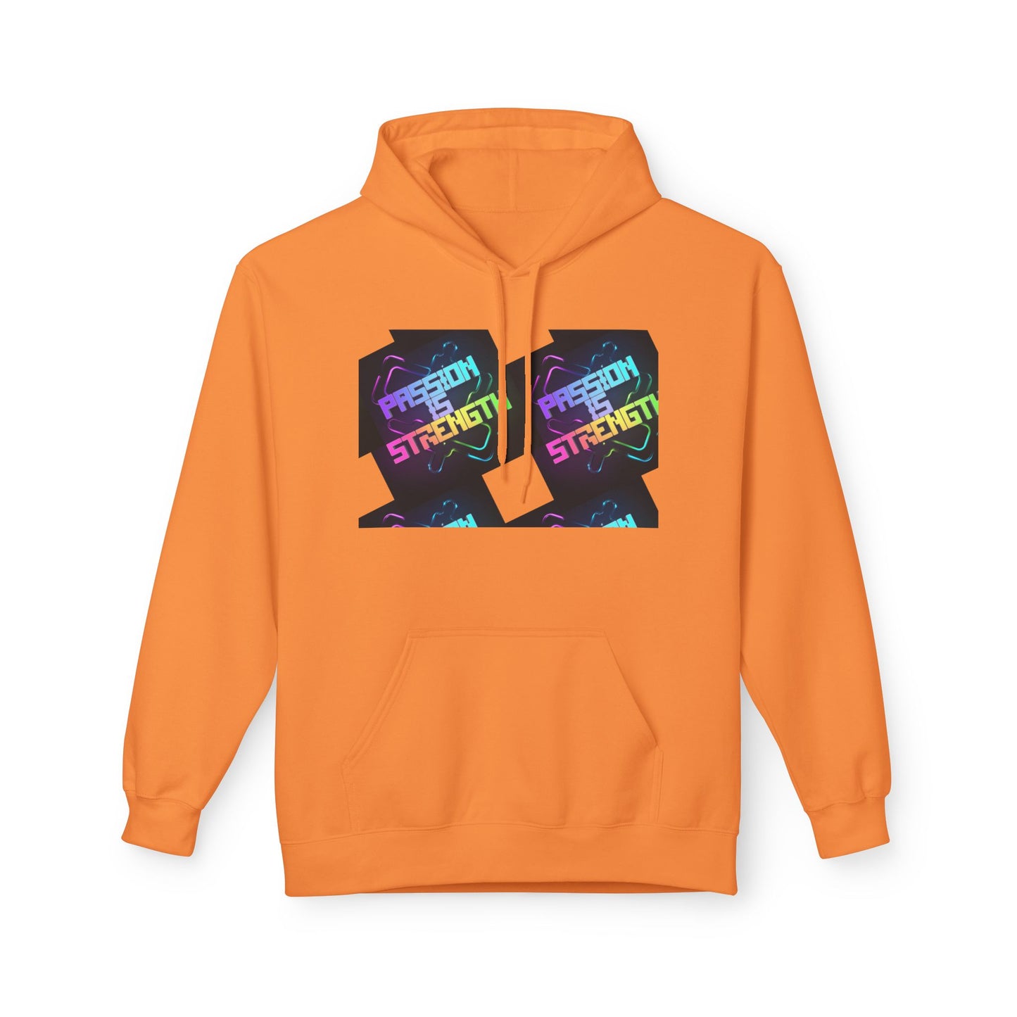 Passion is Strength Graphic Hoodie — Retro Rainbow Tombstone Design