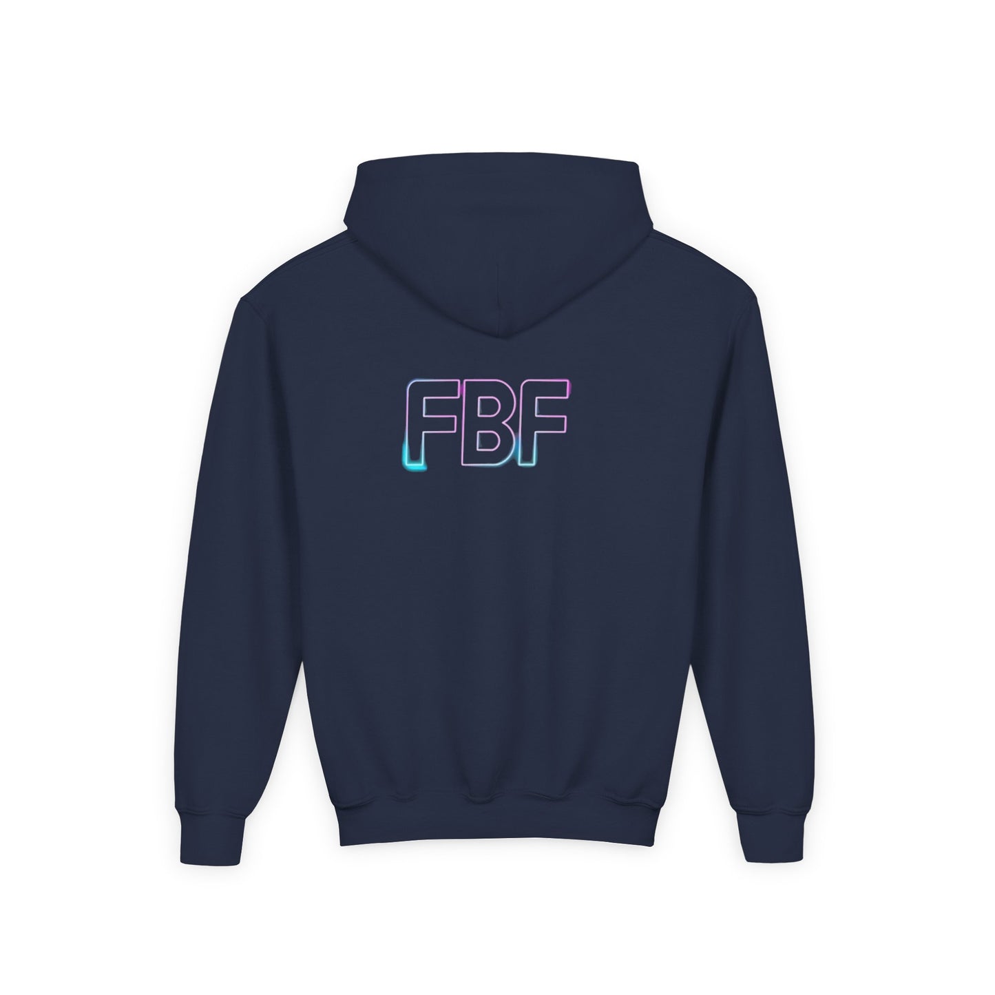 Youth Hoodie with Pastel Soundwave & FBF Back Print – Cute Music Graphic Pullover
