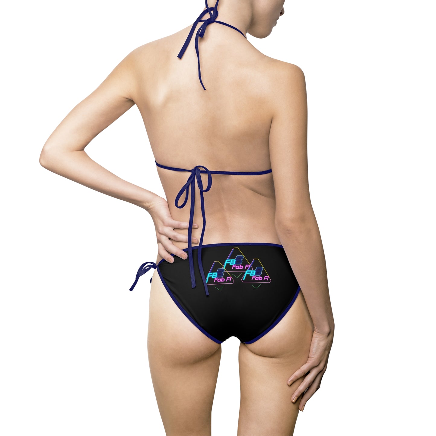 Neon 'Fab AF' Triangle Bikini — Women's Tie-Side Swimsuit