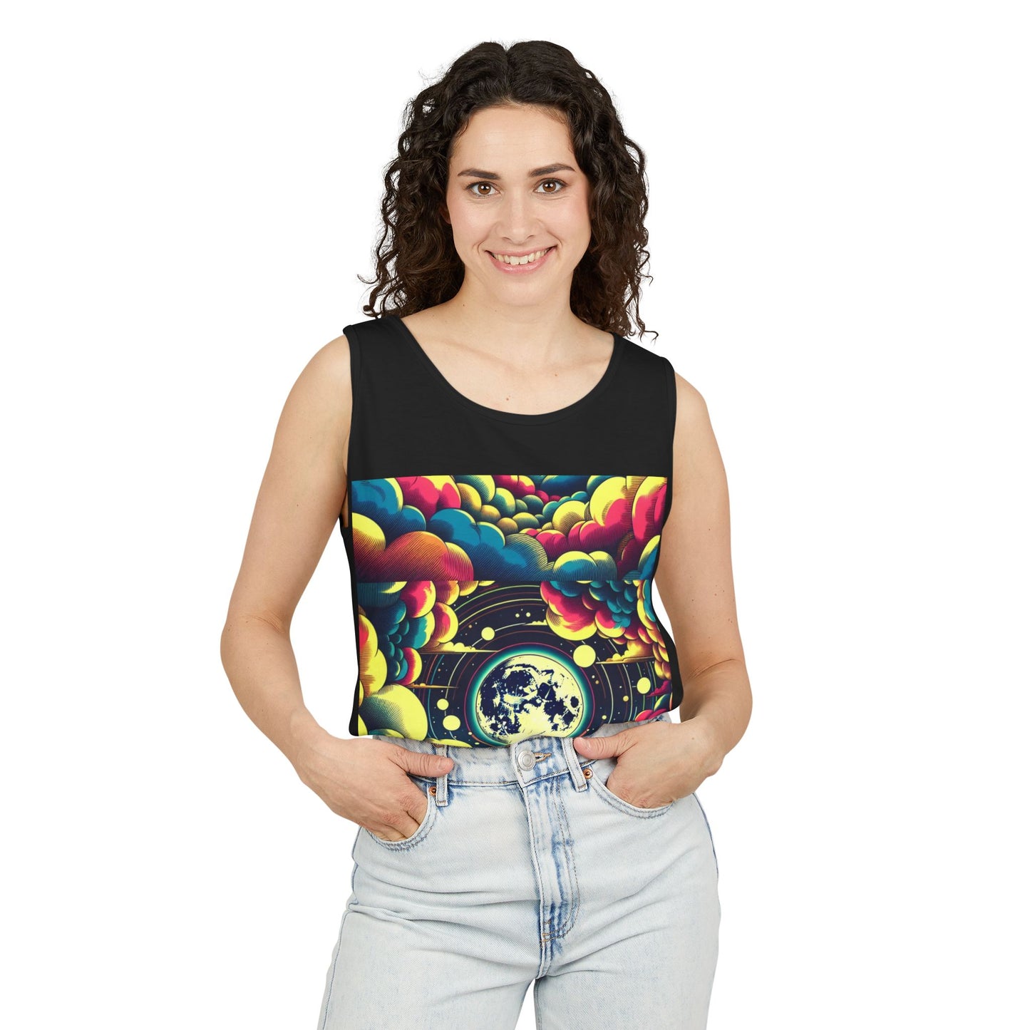 Vibrant Art Tank Top, Colorful Summer Tee, Graphic Beachwear, Boho Casual Top, Unique Gift for Art Lovers, Festival Attire