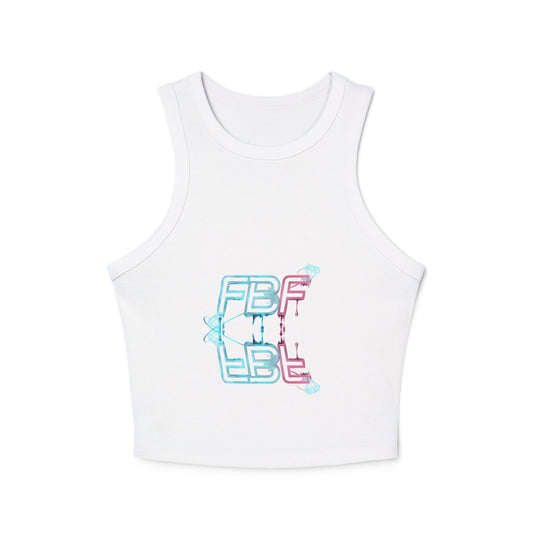 Racer Tank Top — Pastel Drip 'FBF' Bubble Graphic
