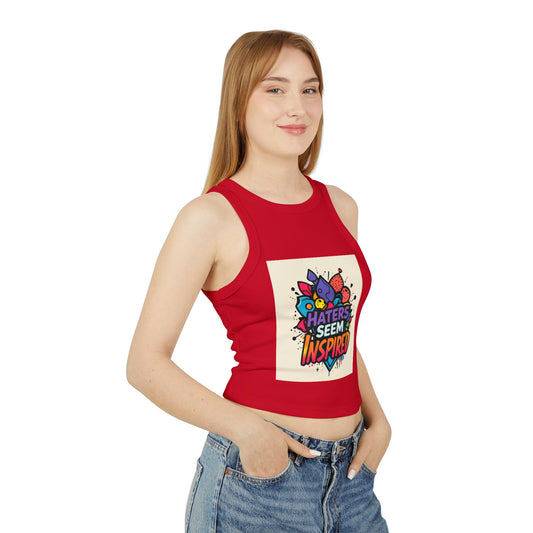 Inspirational Women's Micro Rib Racer Tank Top, Trendy Crop Top, Summer Style, Motivational Apparel, Gift for Her, Workout Gear