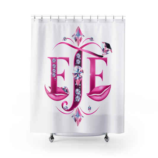 Glamorous Monogram Shower Curtains with Rhinestone Design, Luxurious Bathroom Decor, Personalized Gift for Her, Bridal Shower Present, [...]