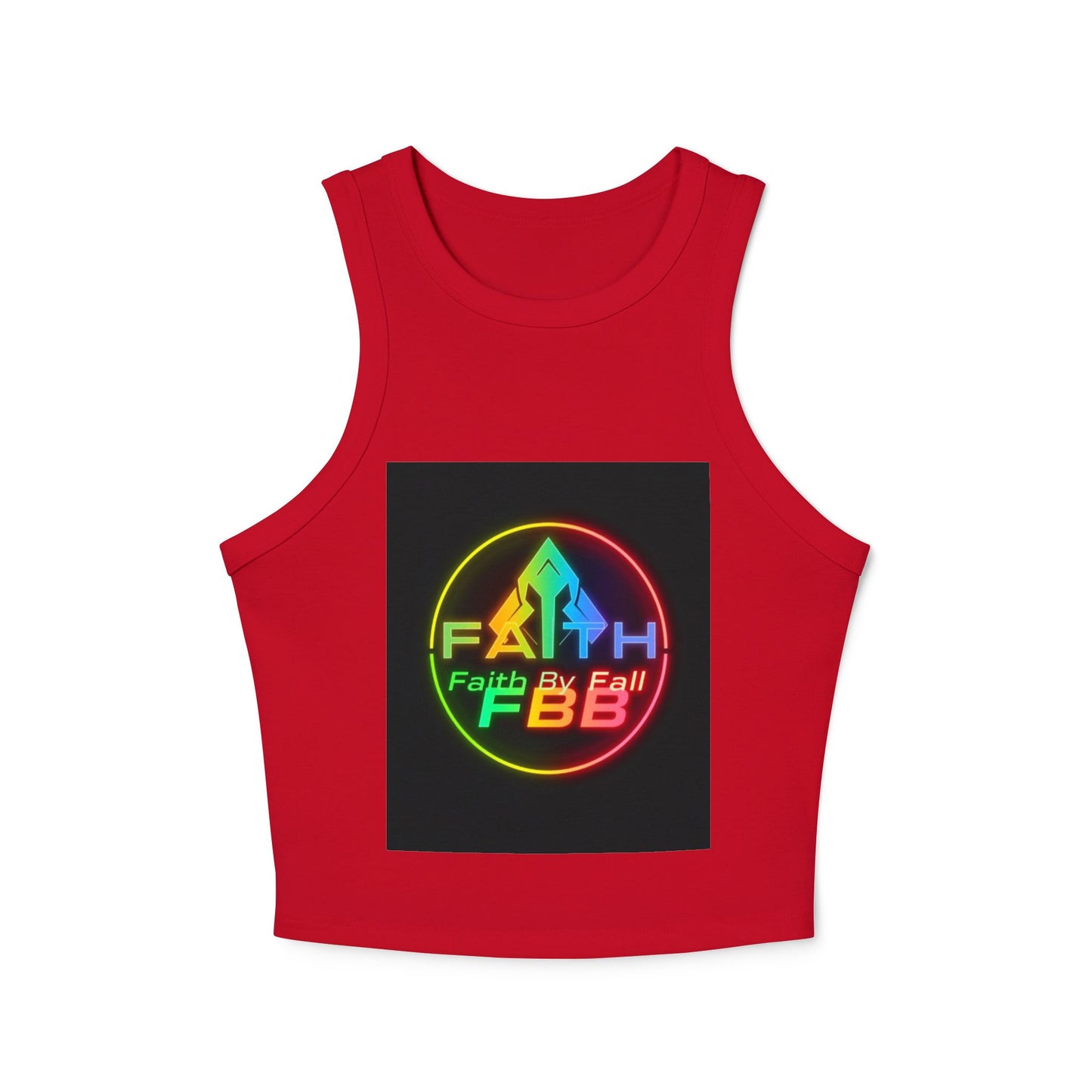 Faith by Fall Racer Tank Top - Stylish Summer Crop Top, Casual Wear, Inspirational Gift, Festival Outfit, Workout Top