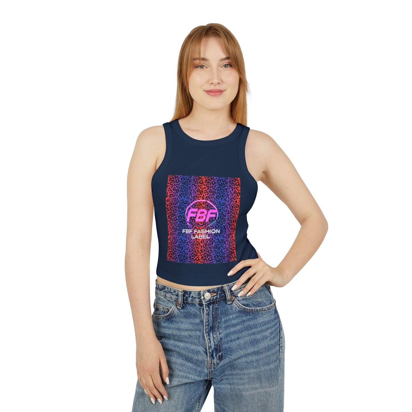 Pink FBF Women's Micro Rib Racer Tank Top