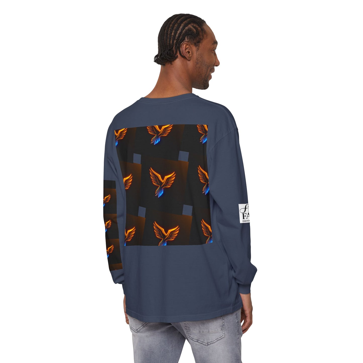 Vibrant Long Sleeve T-Shirt with Phoenix Design - Casual Wear for Bird Lovers, Gifts, Unique Fashion, Everyday Style, Unisex Apparel