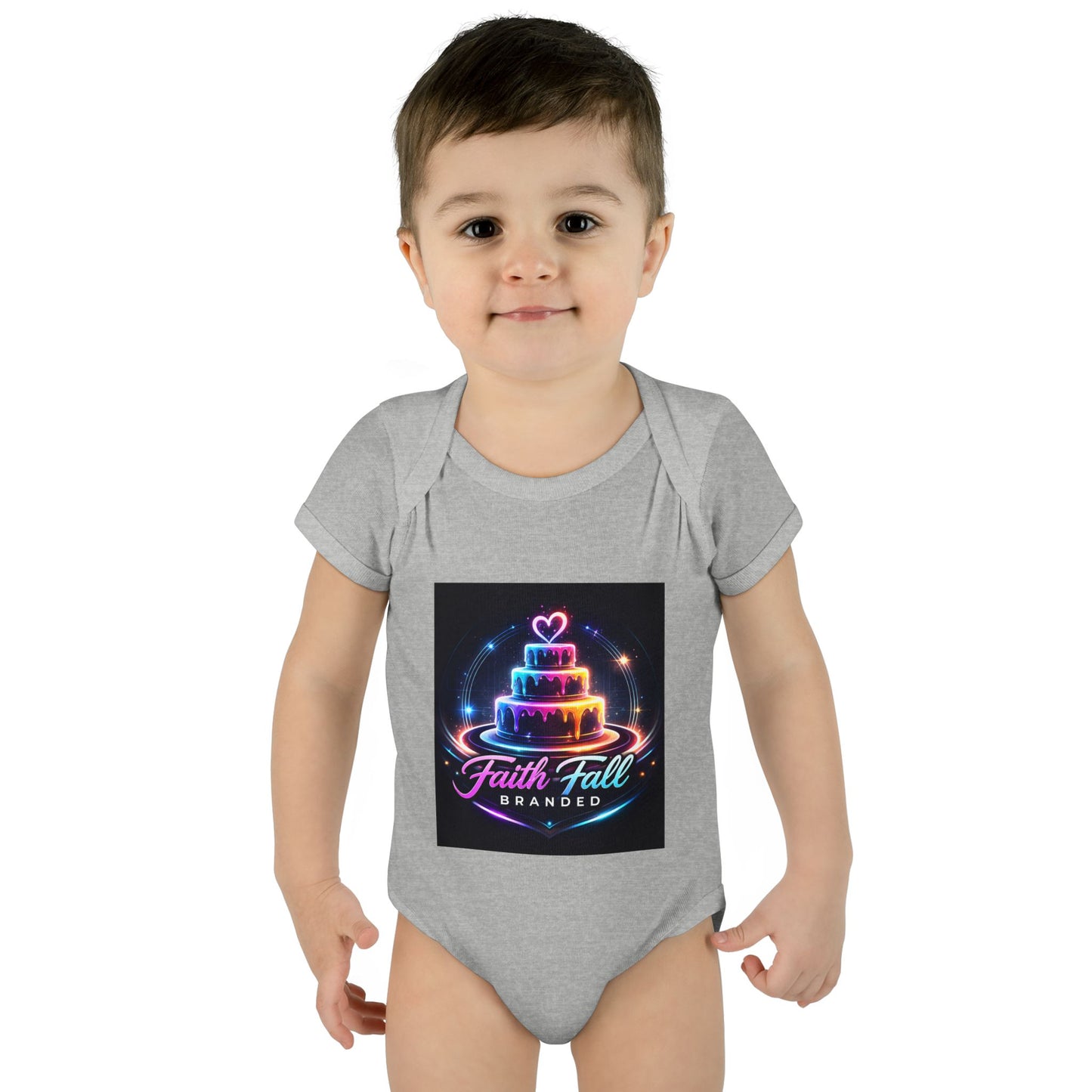 Infant Bodysuit — Neon Cake 'Faith, Fall, Brander' Baby Onesie