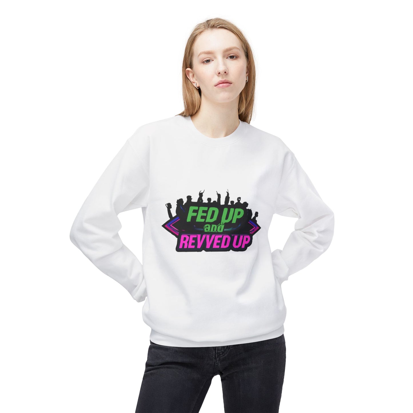 Empowered Message Crewneck Sweatshirt, Unisex Fleece, Activism Sweatshirt, Political Apparel, Comfortable Streetwear