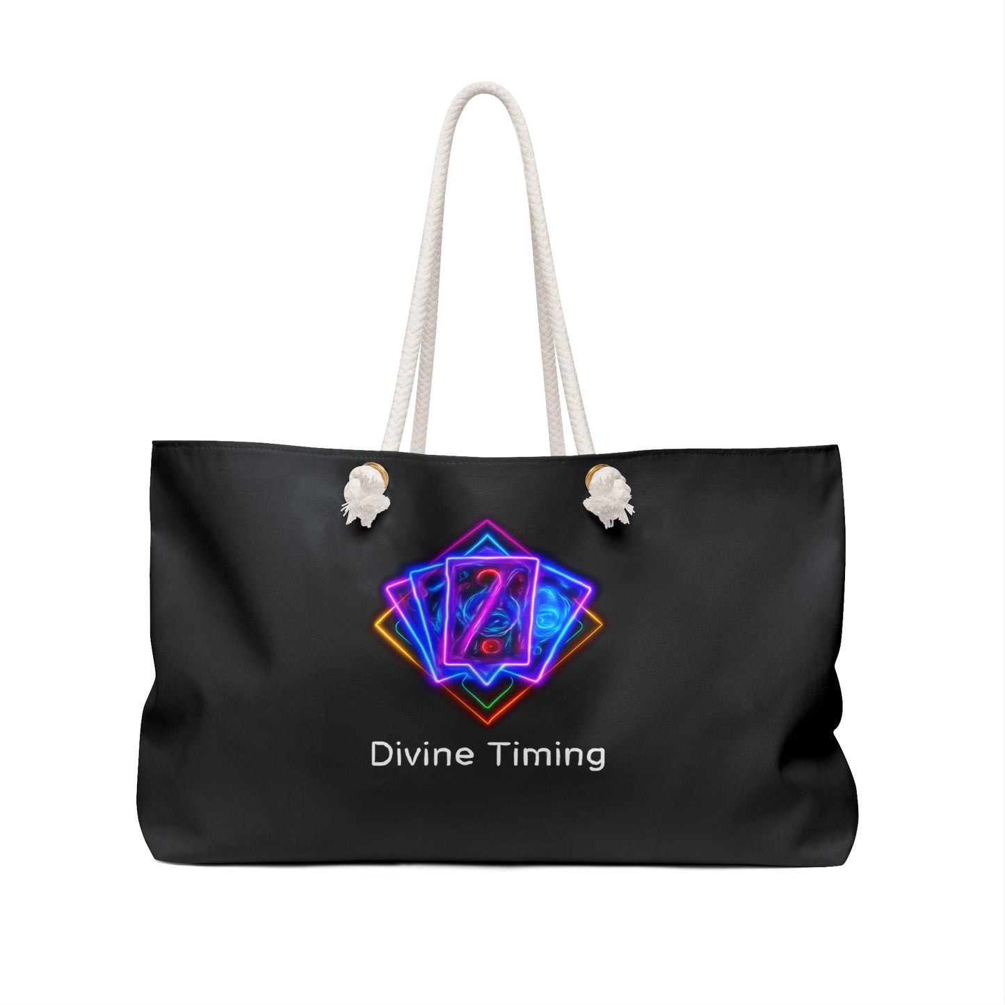 Neon 11:11 Divine Timing Weekender Bag | Perfect for Travel, Yoga, Fitness, Gifts