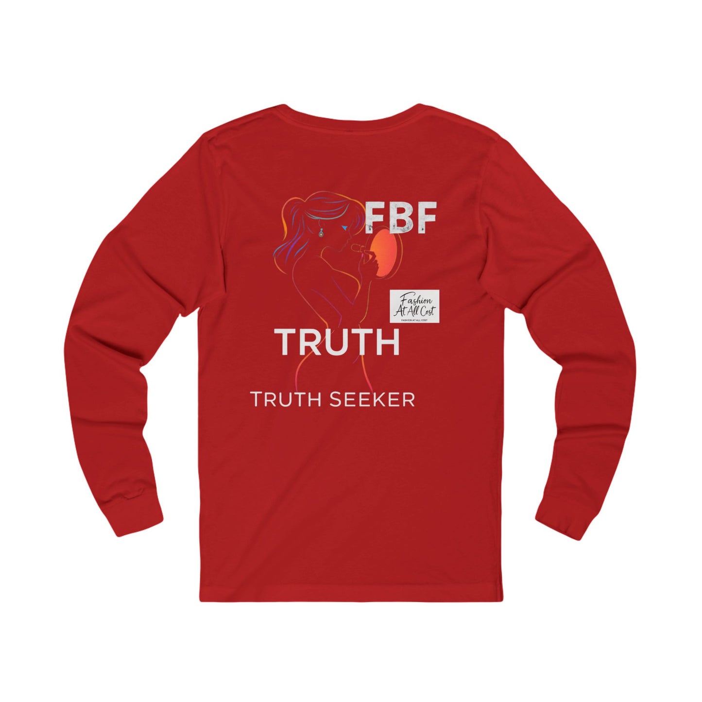 Neon Truth Long Sleeve Tee — Artistic Line-Drawn Figure Shirt
