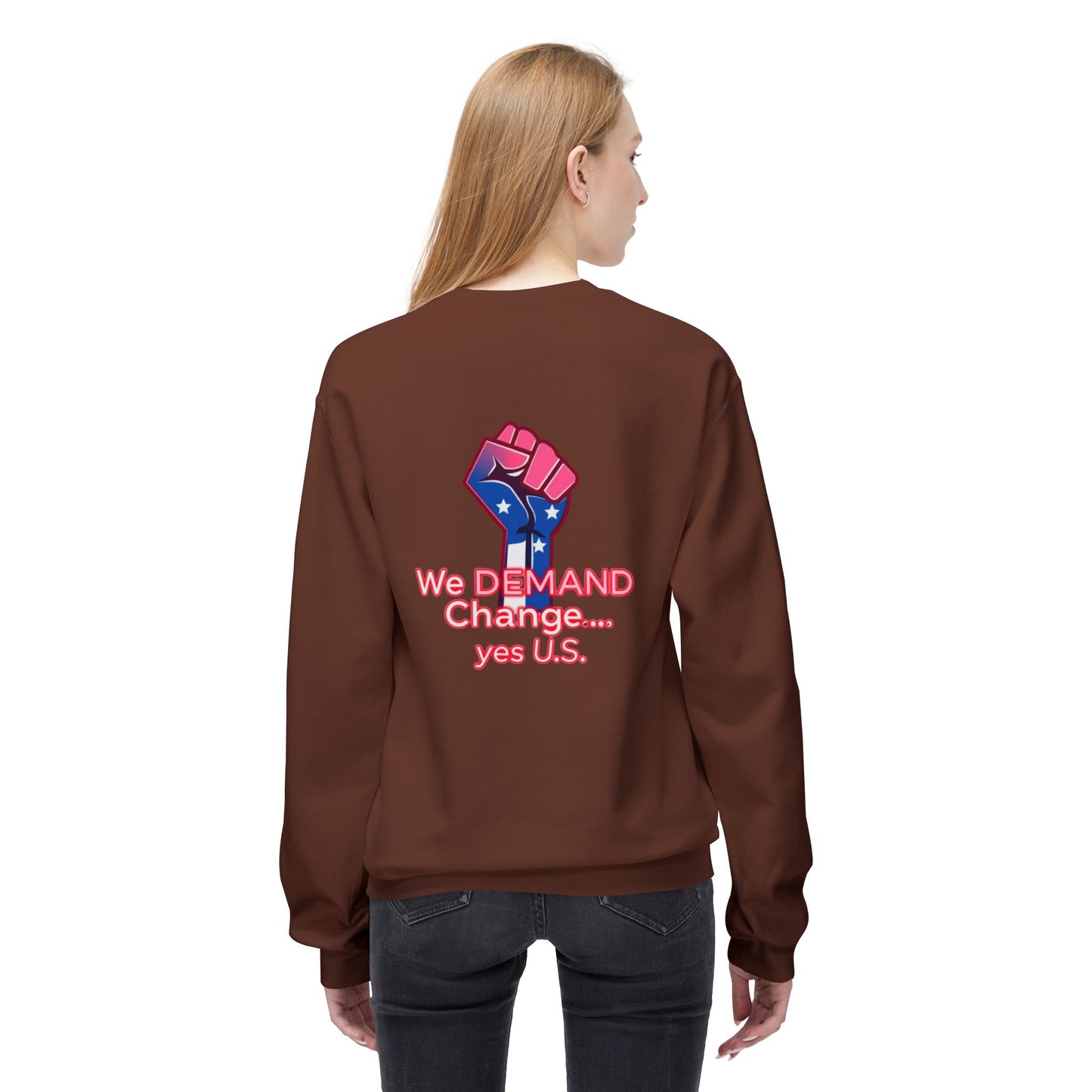 Empowered Message Crewneck Sweatshirt, Unisex Fleece, Activism Sweatshirt, Political Apparel, Comfortable Streetwear