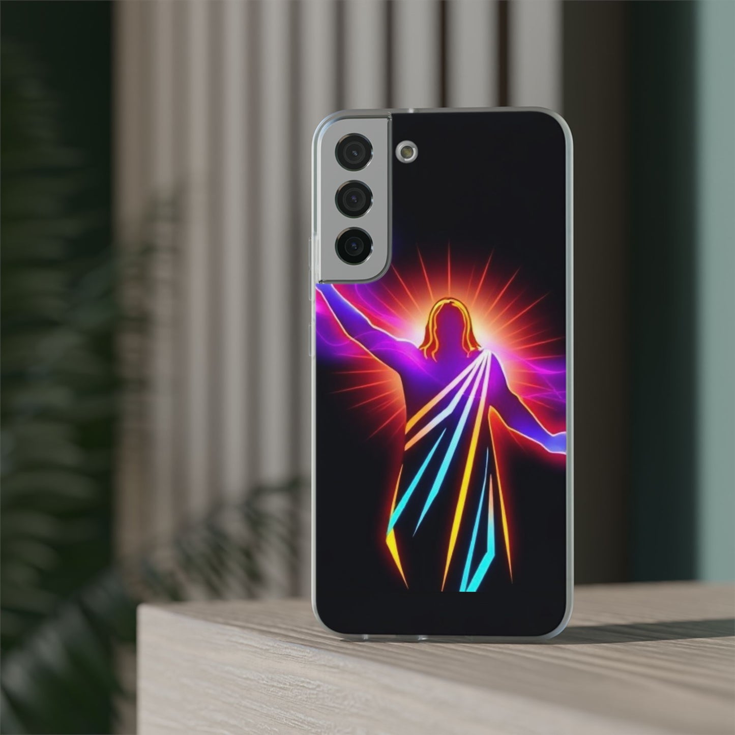 Inspirational Jesus Flexi Case - Colorful Phone Cover for Spiritual Connection